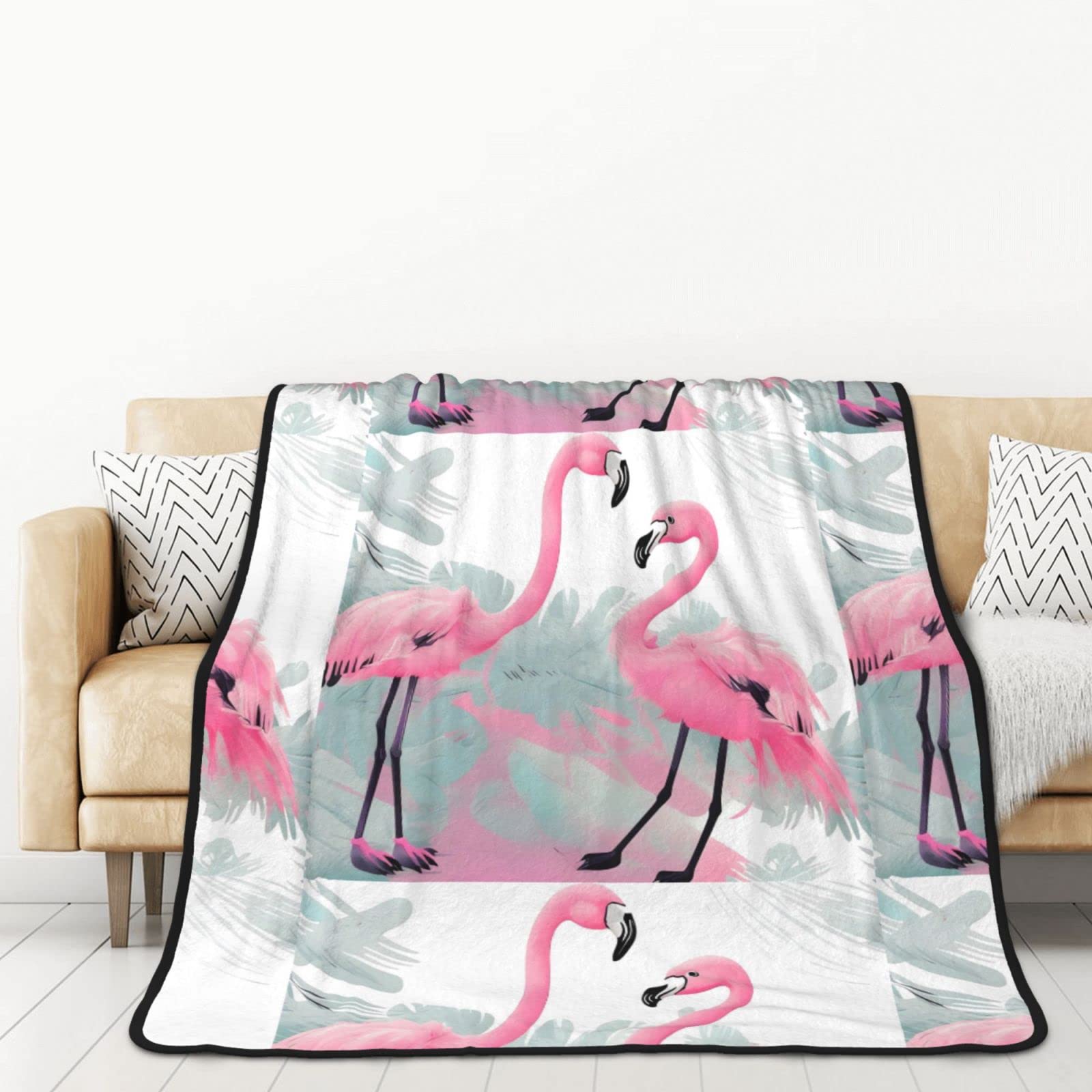 Couverture flanelle rose double face chaude et confortable pour lit adulte