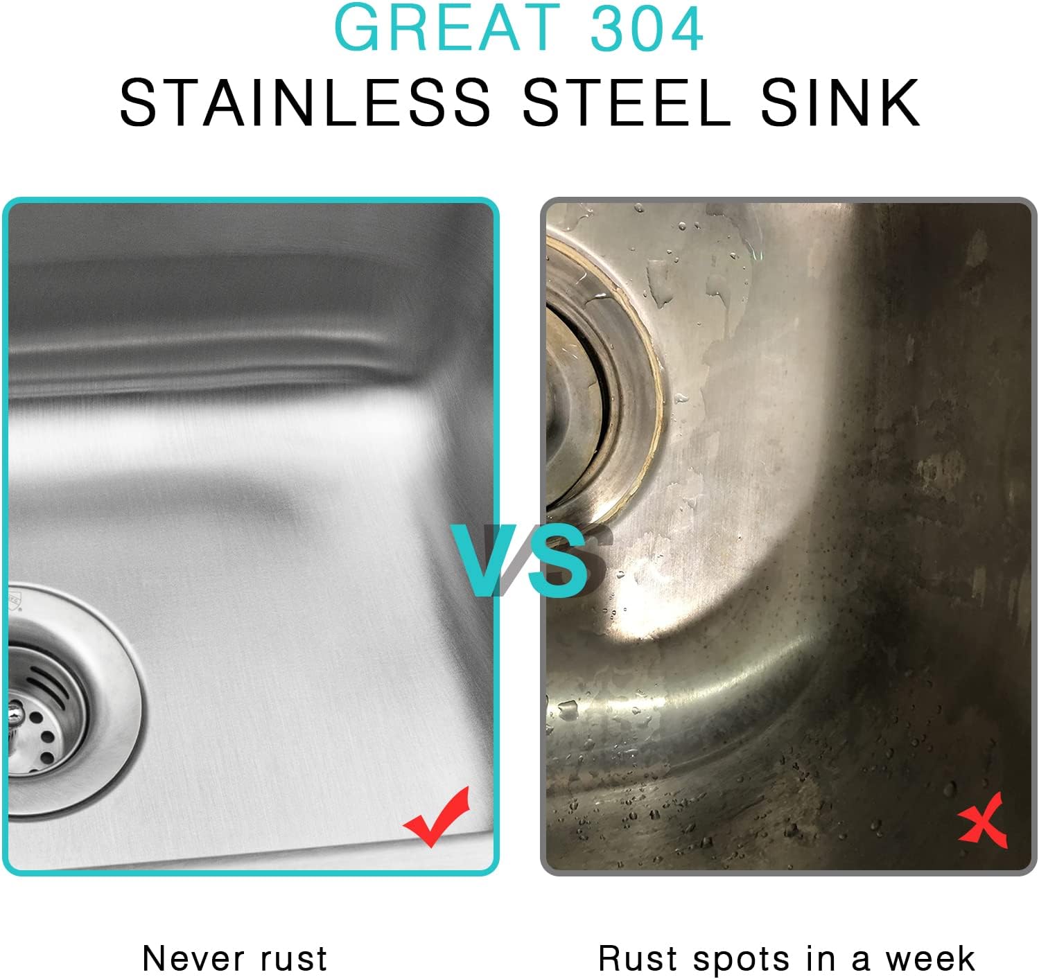 JASSFERRY Drop-in RV Bar Sink T304 Stainless Steel Topmount Kitchen Prep Sinks Single Bowl 3 Hole with Protector Grid, 17" x 22" x 7"