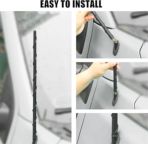 Miniatura 5 de KSaAuto Antena compatible con Dodge Ram 1500 2500 3500 2009-2022, repuesto de antena de goma flexible de 16 pulgadas, antena en espiral diseñada