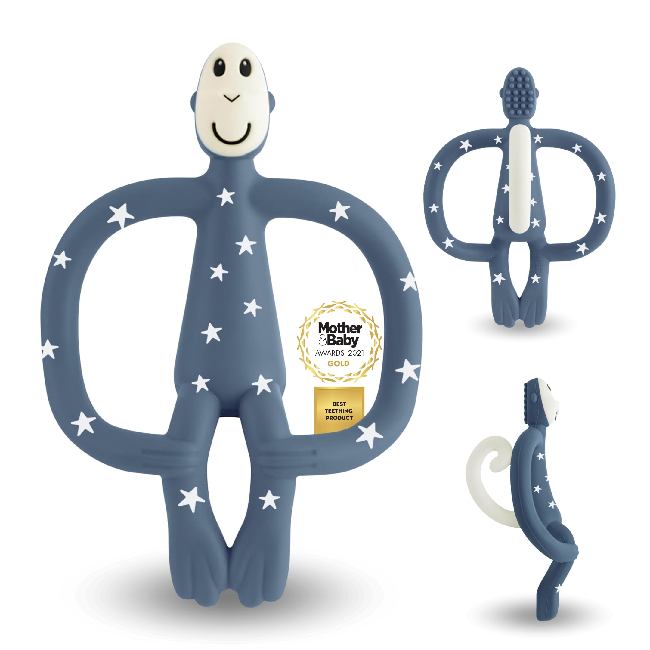 Matchstick Monkey - Beißring Affe Original - Baby Zahnungshilfe - weiche Noppen massieren wundes Zahnfleisch - 100% Silikon - BPA-frei - Greifling für Zahnen
