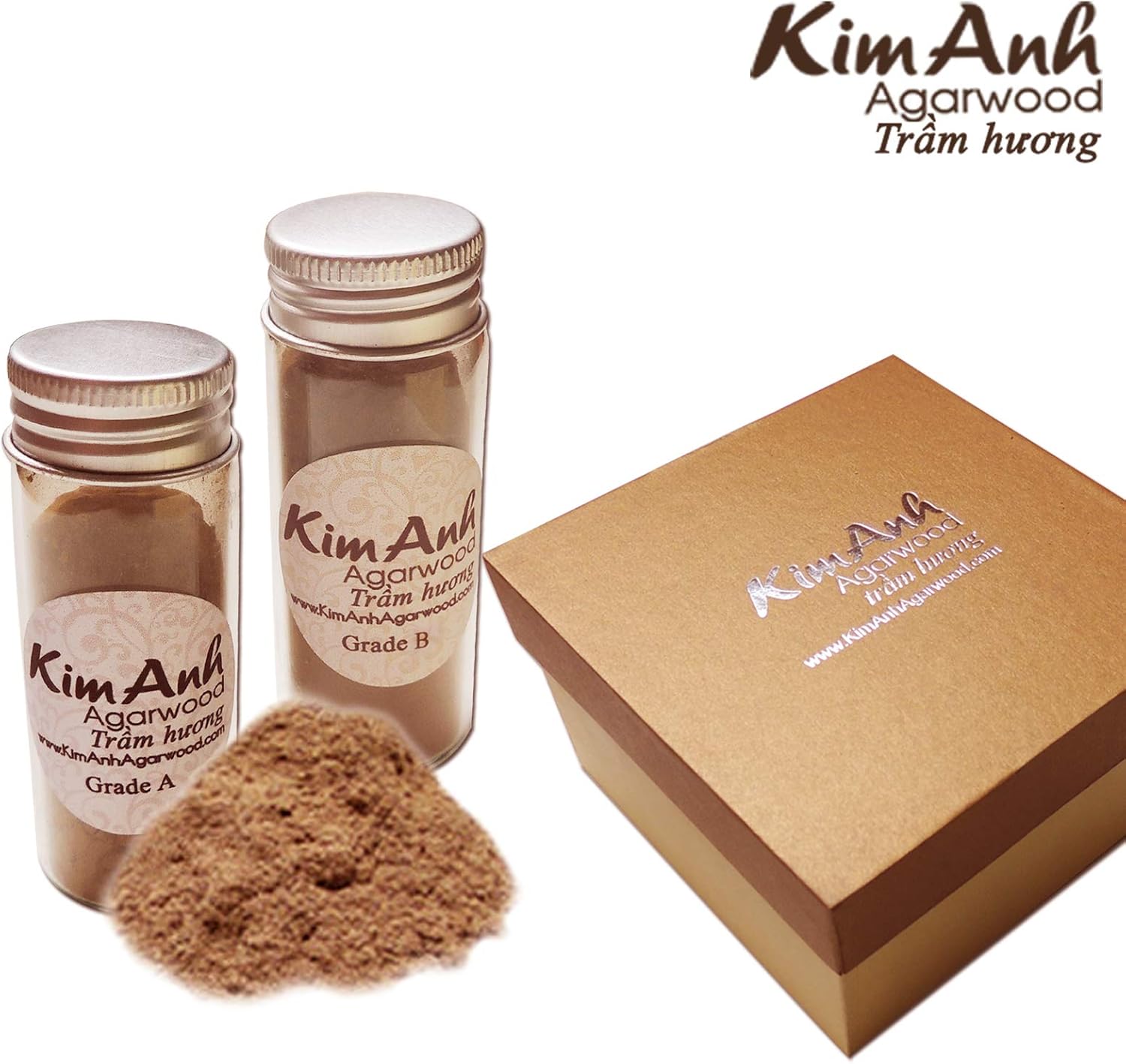 Kim Anh Agarwood Incense Powder Grade A+Grade B Vietnam