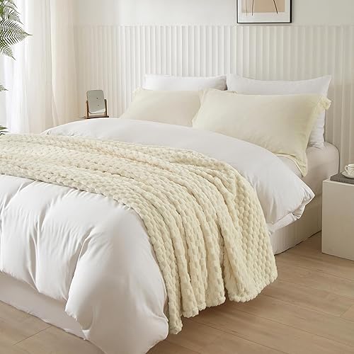 Miniatura 5 de PHF Manta de forro polar de franela ultra suave, tamaño King, ligera manta de forro polar jacquard 3D, no se desprende, no hace pelusas, lujosa