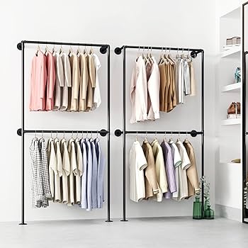 Amazon.com: IronJiaZu Industrial Pipe Clothing Rack Wall