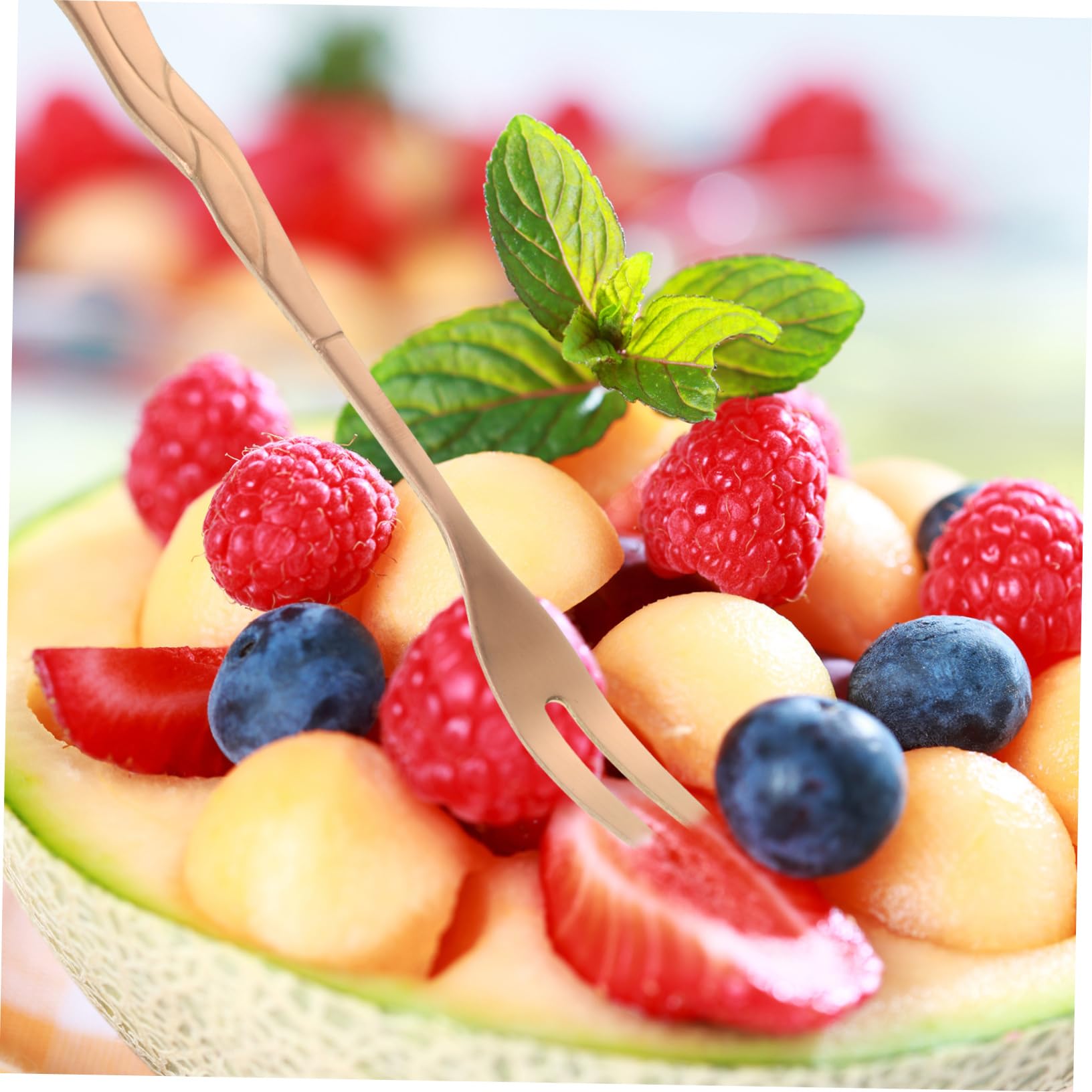 ABOOFAN 30 Piezas tenedor de puntas para comer tenedor de té aperitivos selecciones de frutas para la fiesta palillos de frutas reutilizables Acero inoxidable cóctel de postre
