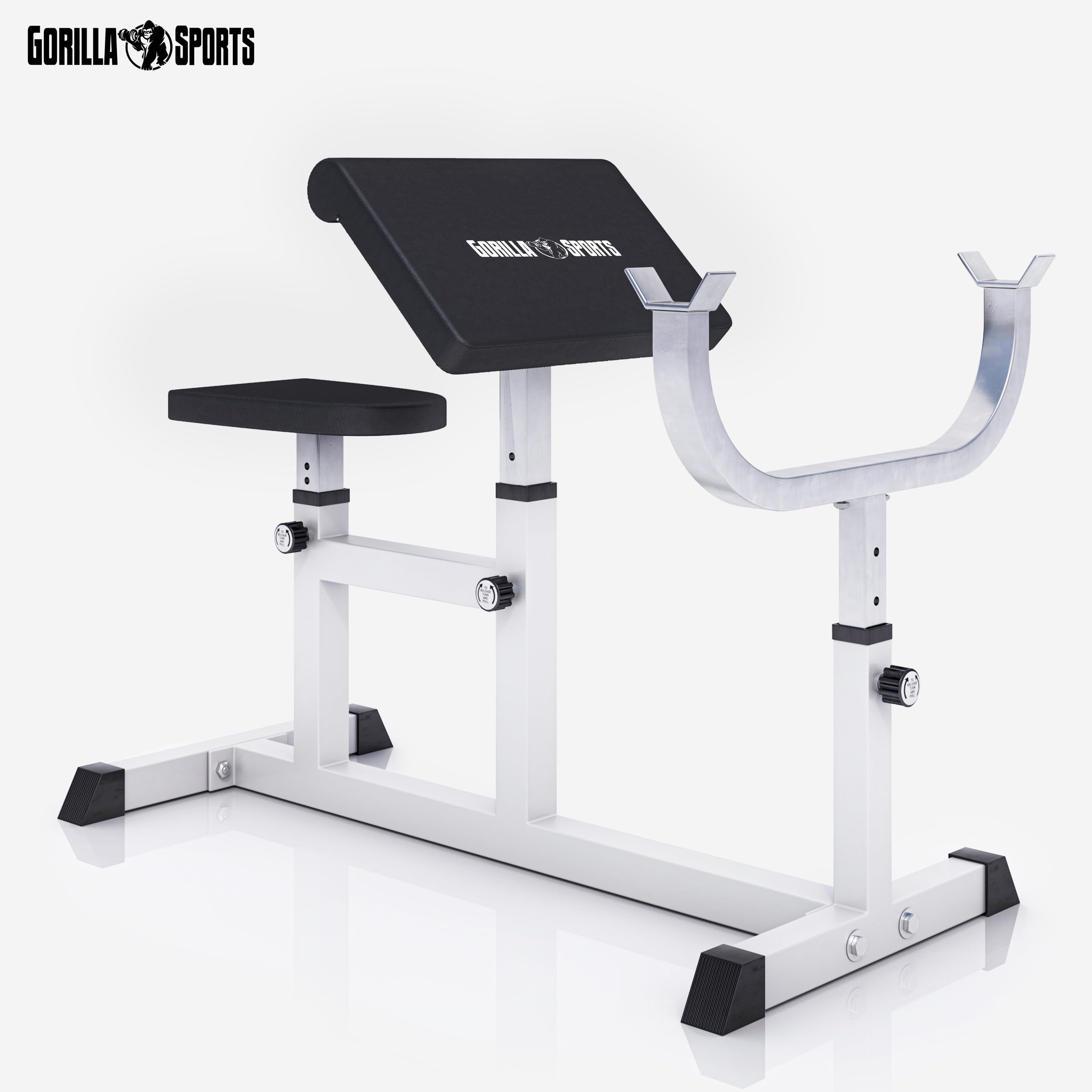 GORILLA SPORTS® Banc de Musculation pour Biceps - Réglable, Charge Max. 200 kg - Curl, Entraînement, Triceps, Preacher, Équipement de Fitness, Gym, Sport