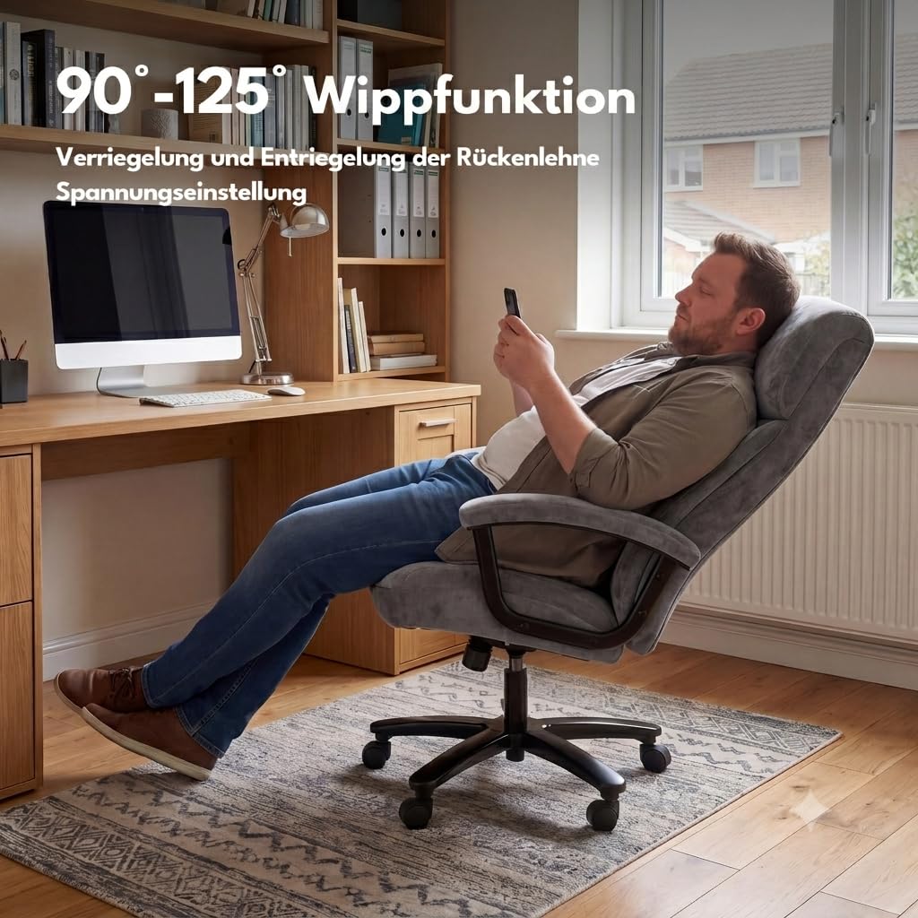 Bürostuhl 200kg, Chefsessel, Office Chair XXL Breiter Sitzfläche