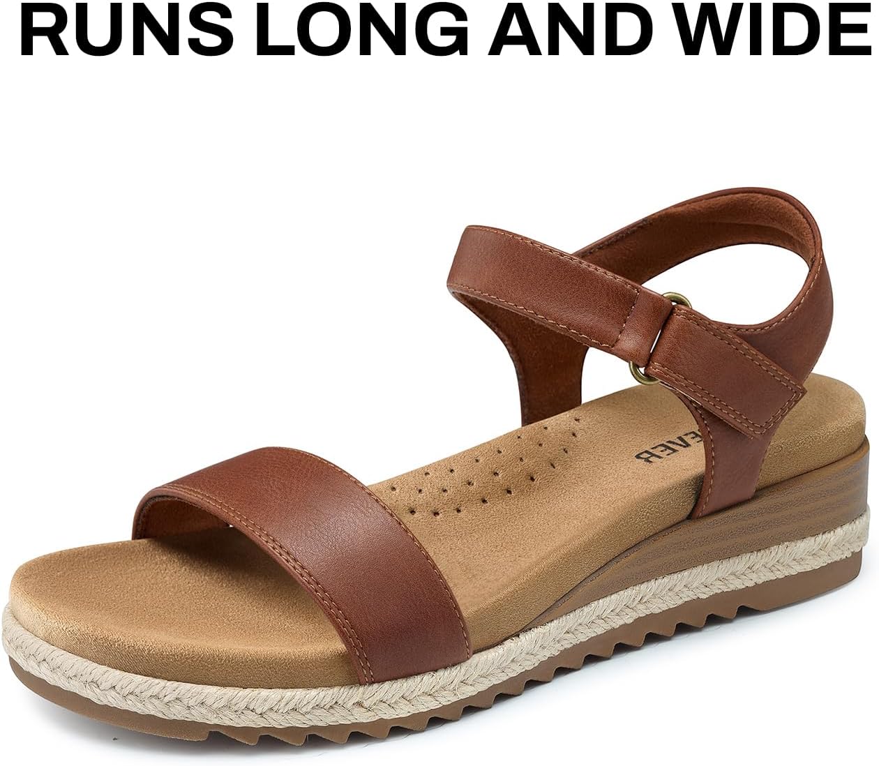 Condition photo showing New/Like New for shibever dressy wedge women sandals: espadrille summer casual platform arch support comfortable walking wedges sandal for womens shoes 10 brown