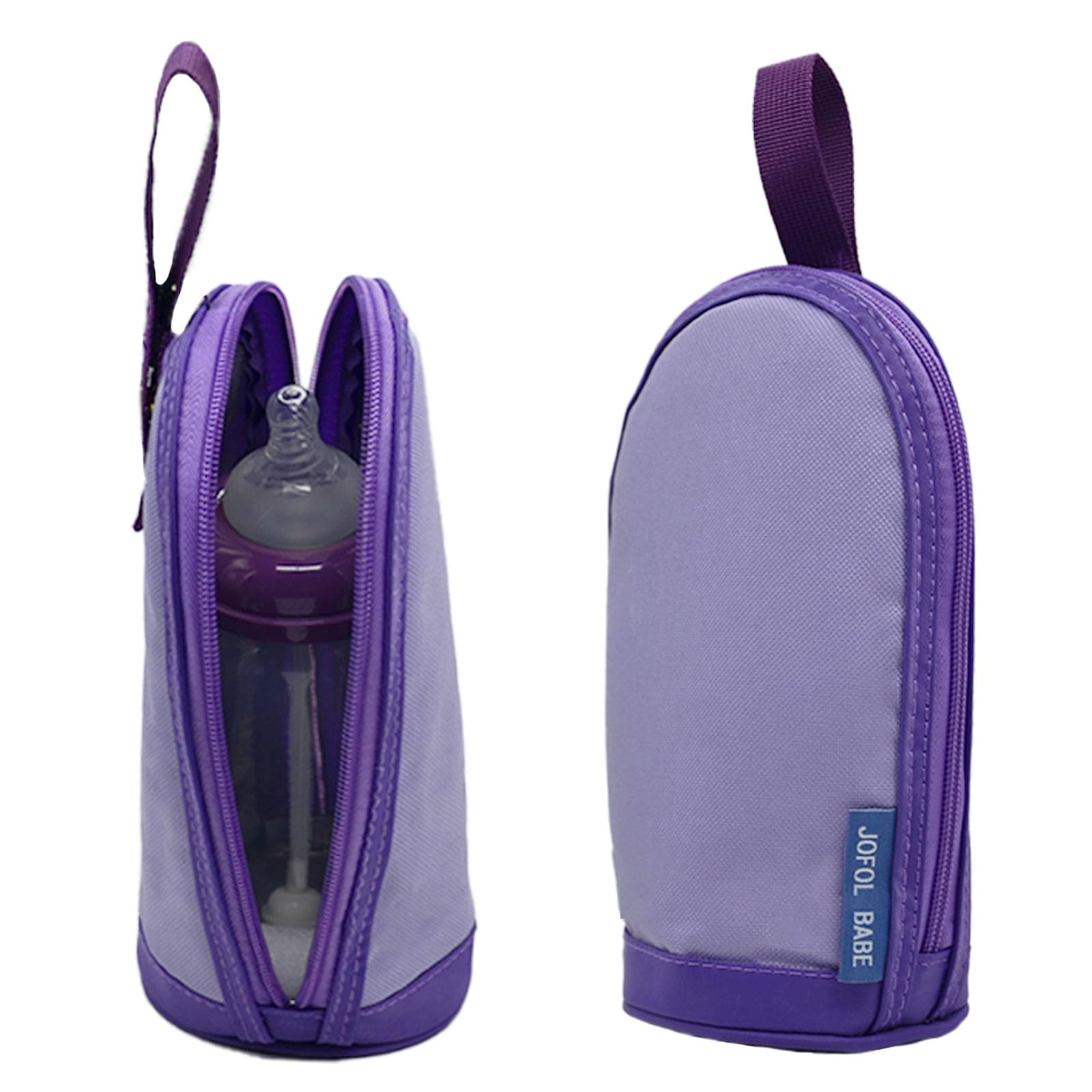 JOFOL BABE Bottle Bag - Breastmilk Cooler, Insulated Baby Bottle Bag for Daycare (Standard, Purple)