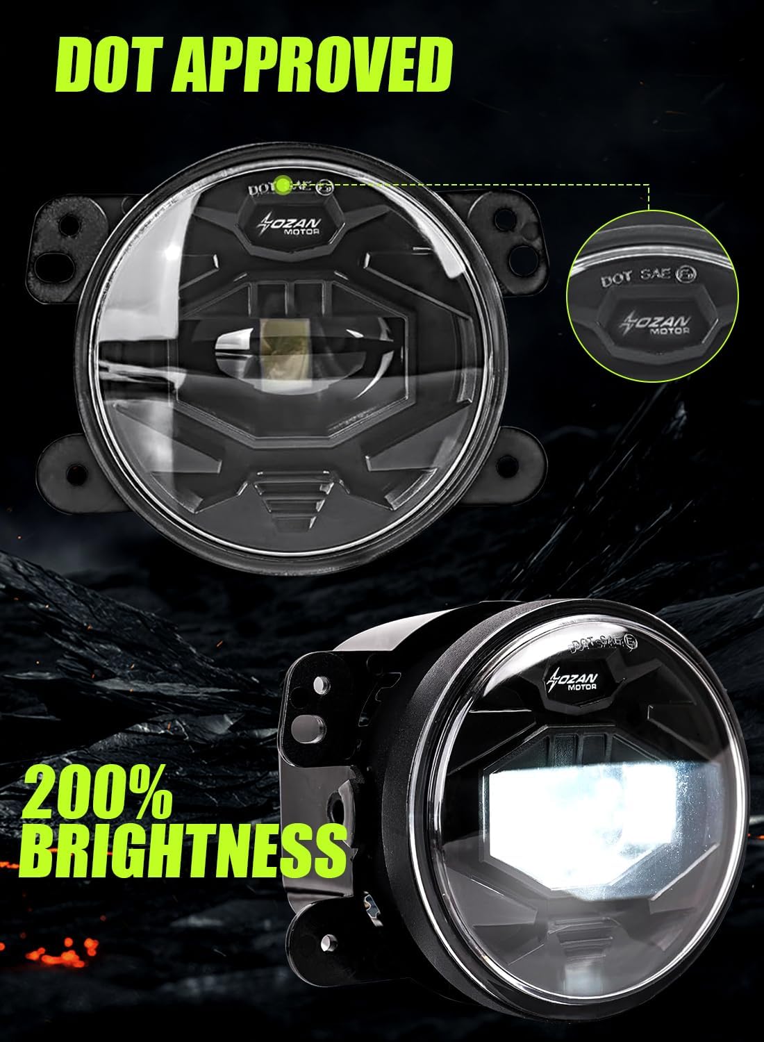 HENGTUAUTO 4inch LED Fog Light Assembly Front Bumper Accessories White LED Compatible with Wrangler JK Unlimited JKU 2007-2018