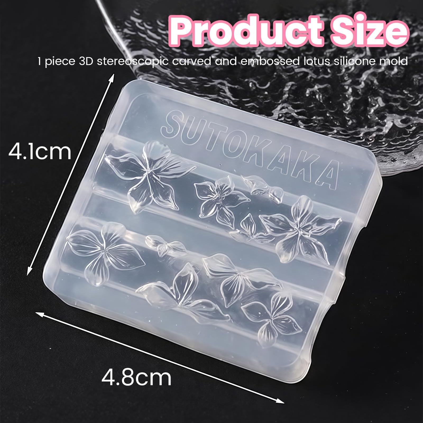 Yamobi Foremki do paznokci 3D, kwiaty do paznokci, hawajski hibiskus, kwiaty, wzór kwiatowy 3D, sztuka paznokci, akcesoria do paznokci