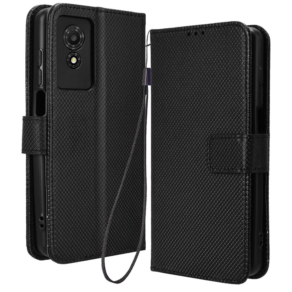 Case For TCL 501 Wallet Case, Card Holder Slots, PU Leather Phone Cover Wrist Strap Magnetic Closure Stand Flip Shockproof Protective Case