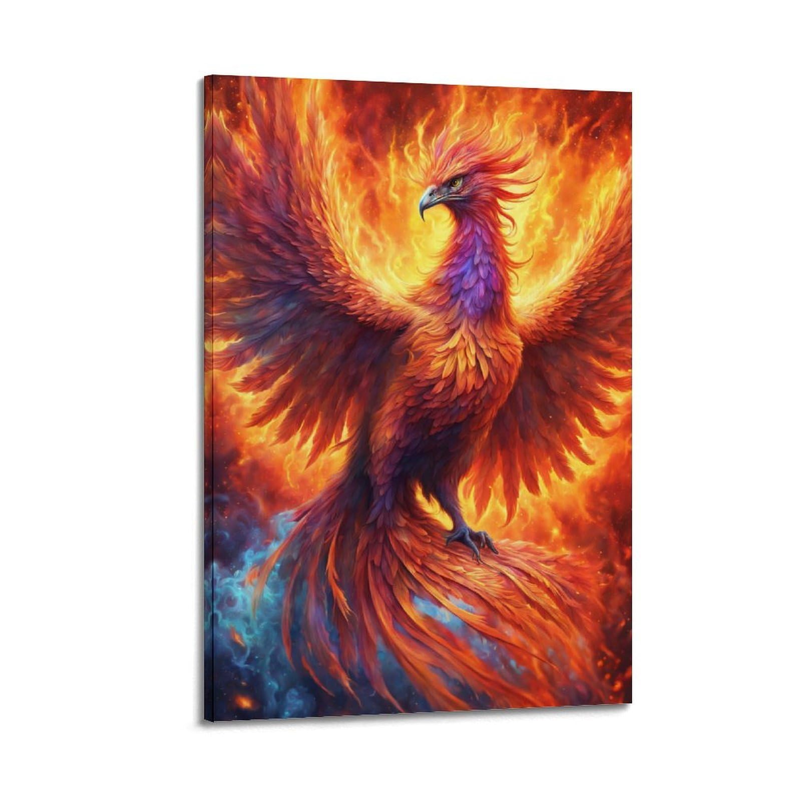 WPHSFX Bird Posters Phoenix Bird Rising Poster Decorative Painting Canvas Wall Posters And Art Picture Print Modern Family Bedroom Decor Posters 20x30inch(50x75cm)