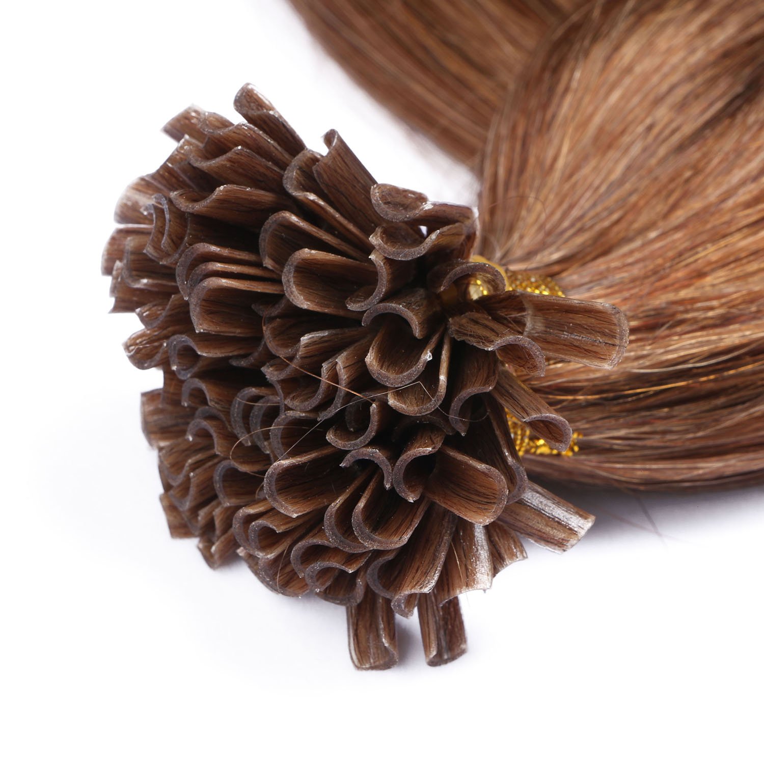 Keratin Bonding - # 8 - GOLDBRAUN - 70cm - 50 Strähnen - 1g - 100% Remy Echthaar Haarverlängerung U-Tip Extentions by NOVON Hair Extensions mit sehr hoher Qualität