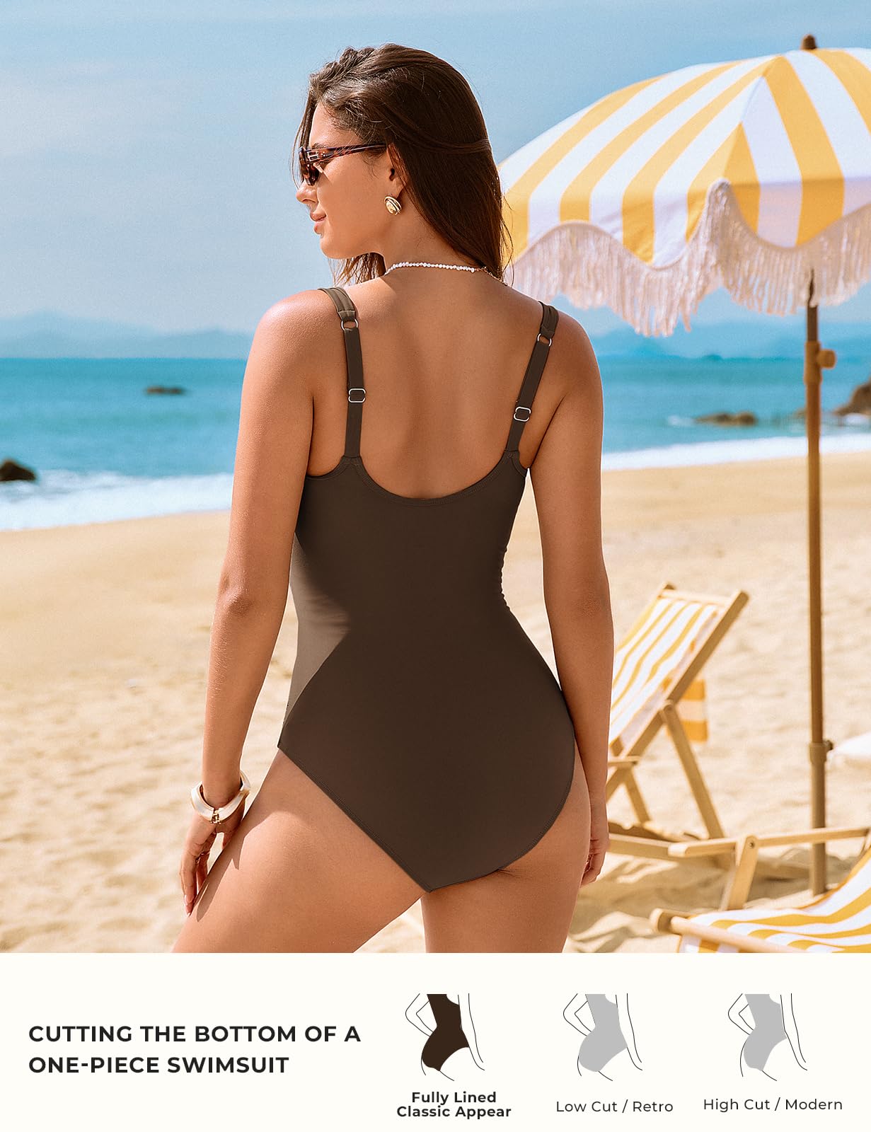 Hanna Nikole Costume da bagno da donna, con push-up, costume da bagno sexy in mesh, costume da bagno, stile snellente, scollo a V, monokini