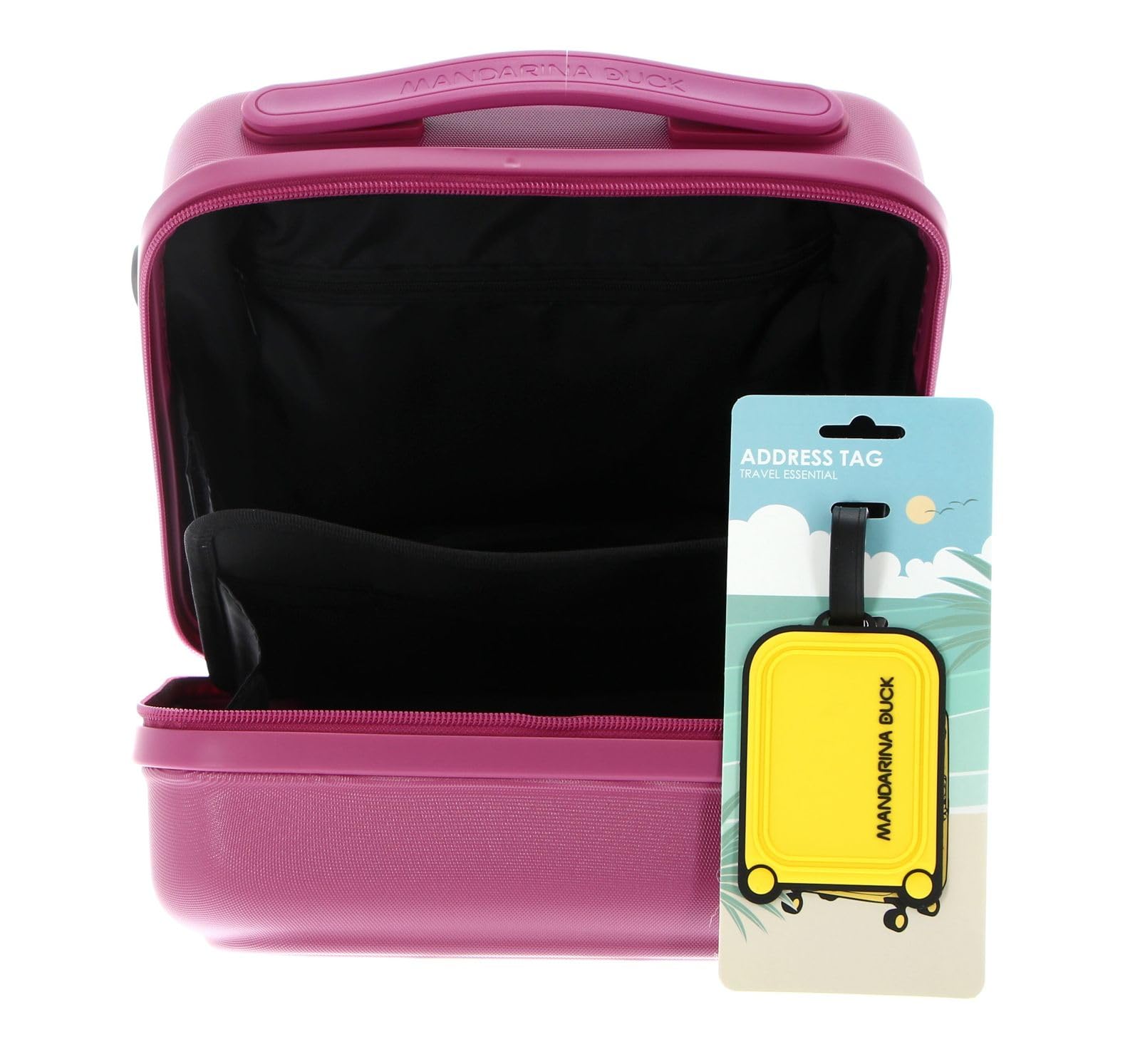 Kuferek z logo + Beauty CASE, Red Violet, Beauty case rigido z poliwęglanu