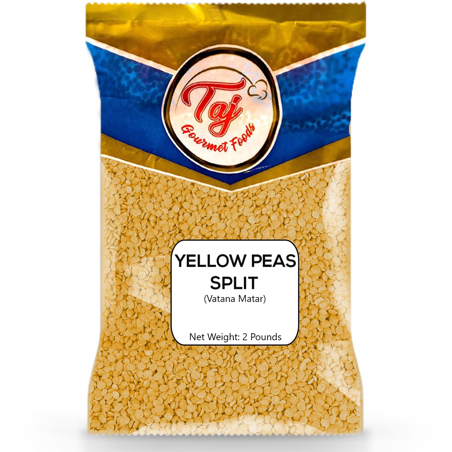 TAJ Yellow Peas Split 2-Pounds | Vatana Split | Vatana, Matar