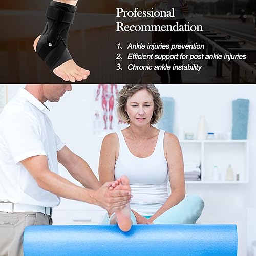 Miniatura 7 de ZOUYUE Tobillera de tobillo para esguinces de tobillo, tobilleras para hombres y mujeres, soporte de tobillo esguince para baloncesto, fútbol,