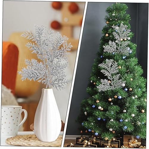 Miniatura 7 de NOLITOY 6pcs Personalized Home Decor Nomes Decorations Christmas Fake Plant Christmas Decorations Glitter Leaf Decor DIY Craft Plant Decors Flash