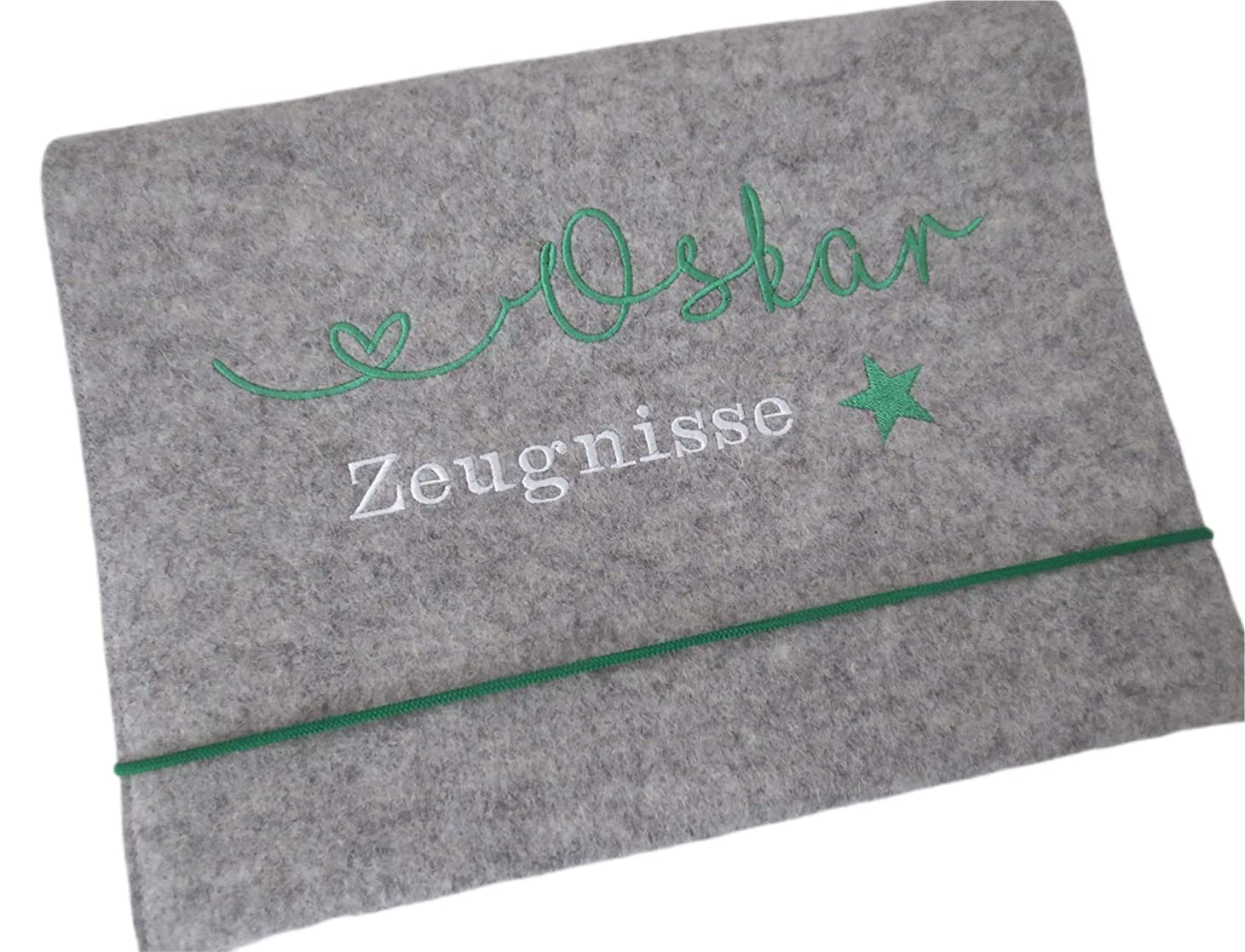 Zeugnismappe Wollfilz Mappe Zeugnisse DIN A4 Grundschule Schule"Stern"