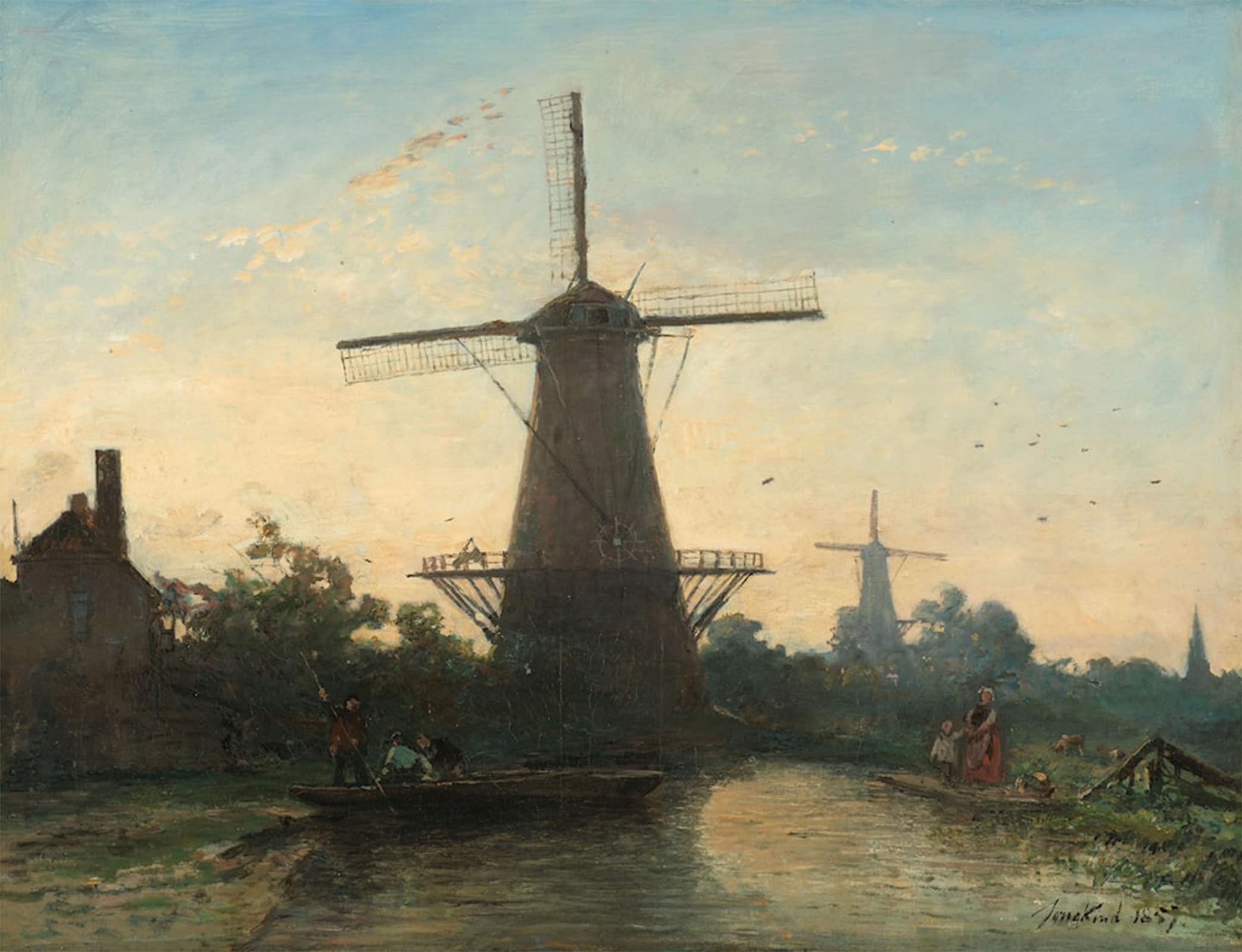 POSTERIIk Famous Animal Posters Vintage Picture Windmills Near Rotterdam Johan Barthold Jongkind Modern Wall Decor for Home Decor 60x90cm