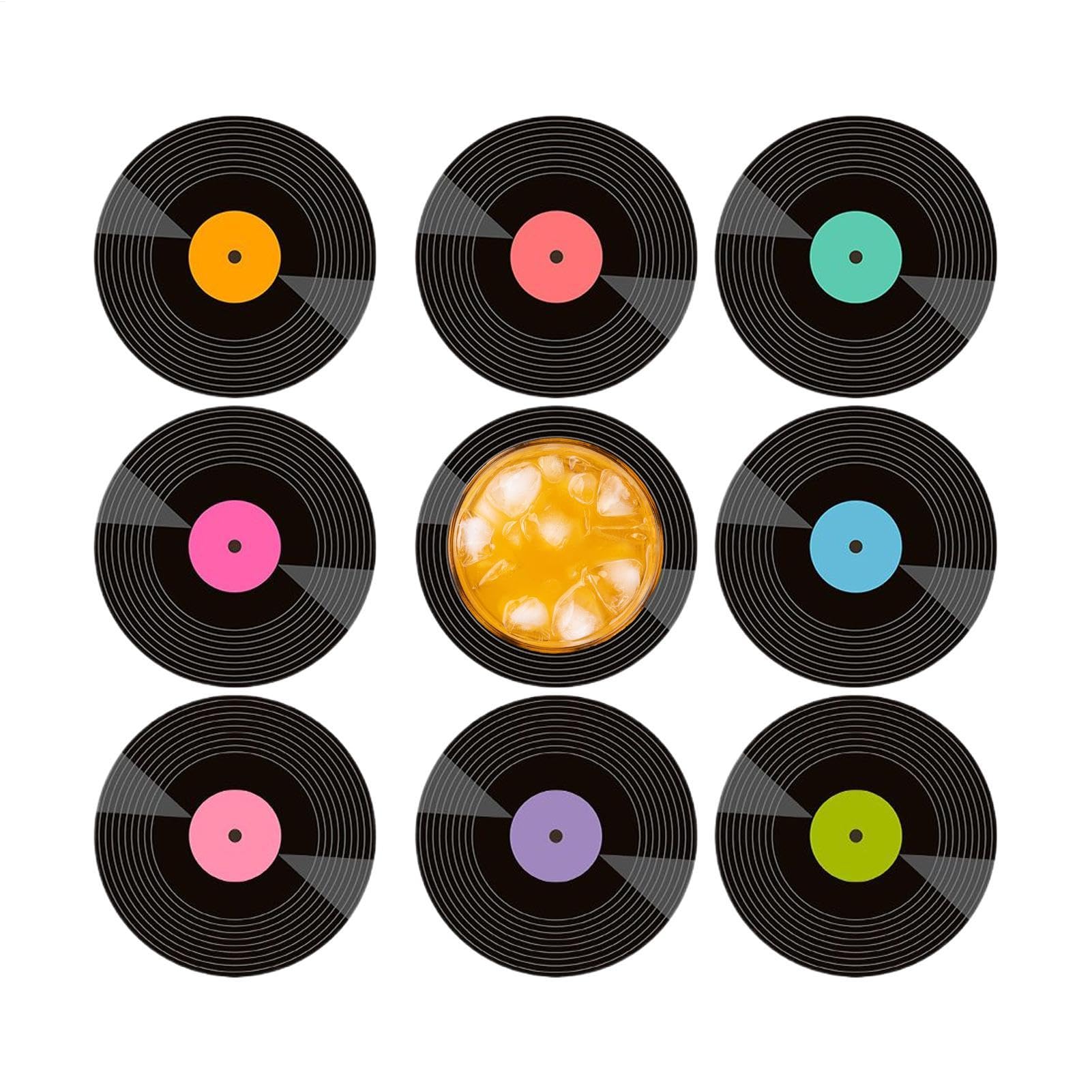 Porte-gobelets disque de musique pour éviter les taches sur vos tables