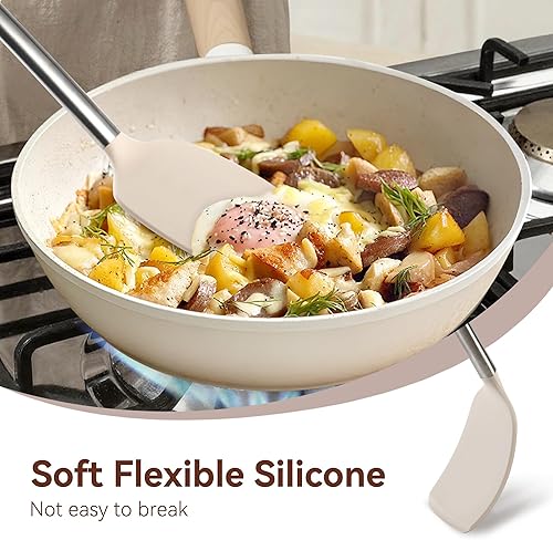 Miniatura 7 de Juego de utensilios de cocina, 35 piezas de utensilios de cocina de silicona con soporte, con mango de acero inoxidable, cucharas, servidor de