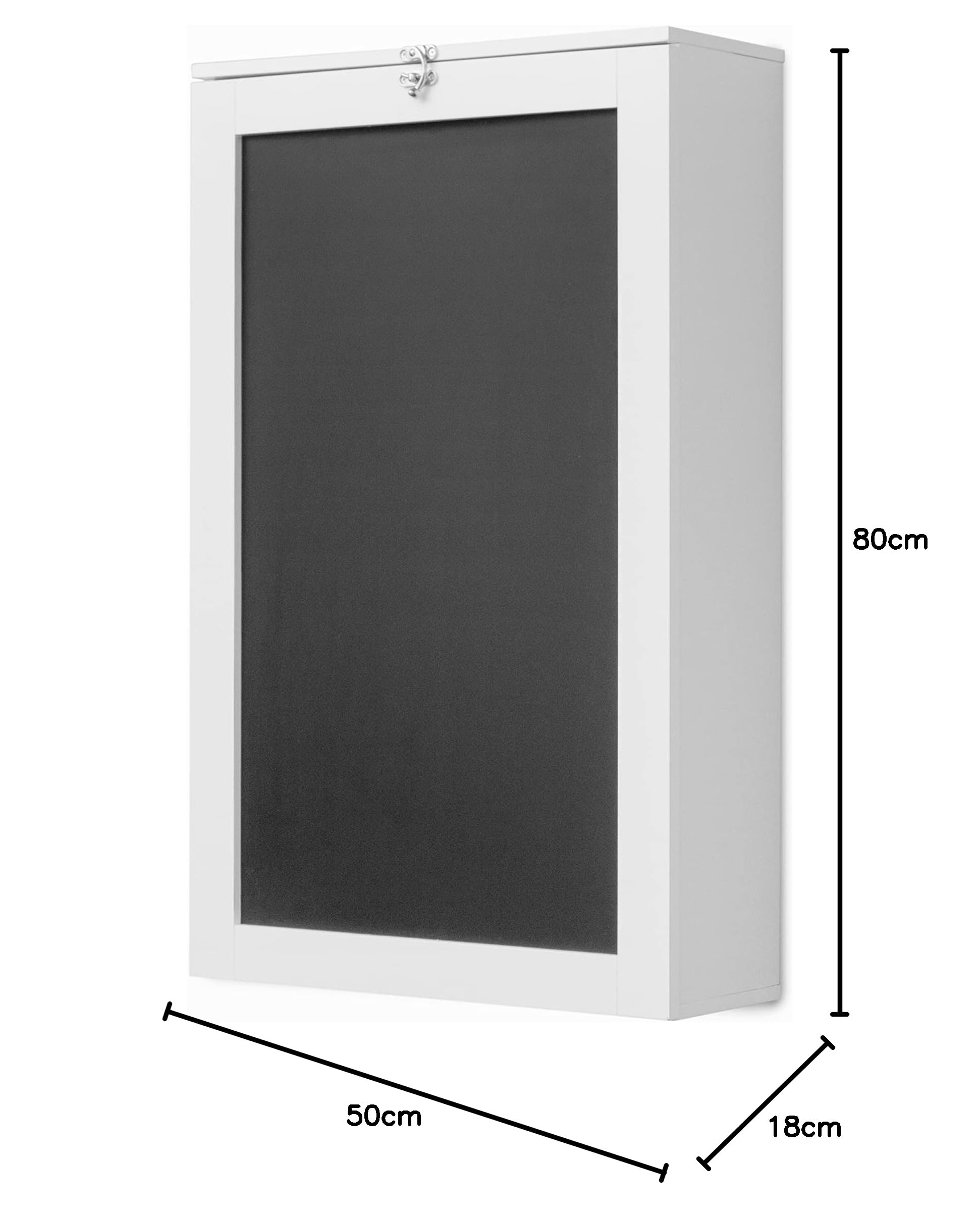 InnovaGoods - Bureau Mural Rabattable Woldy, Design Moderne et Élégant, Multifonction avec Ardoise et Panneau en Liège, Compact et Pliable, Blanc, 80x50x18 cm, Bois