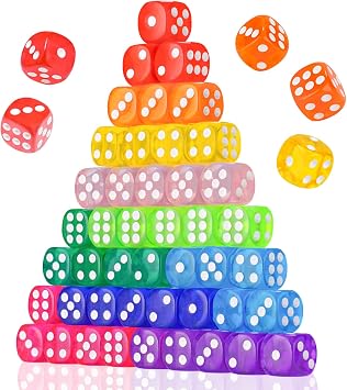 Game Dice Set of 50 14mm Dice Standard Round Corner Board Games Party Holiday Family Games Teaching Tools RPG Dice Clear Transparent 10 Colors |                     RPG