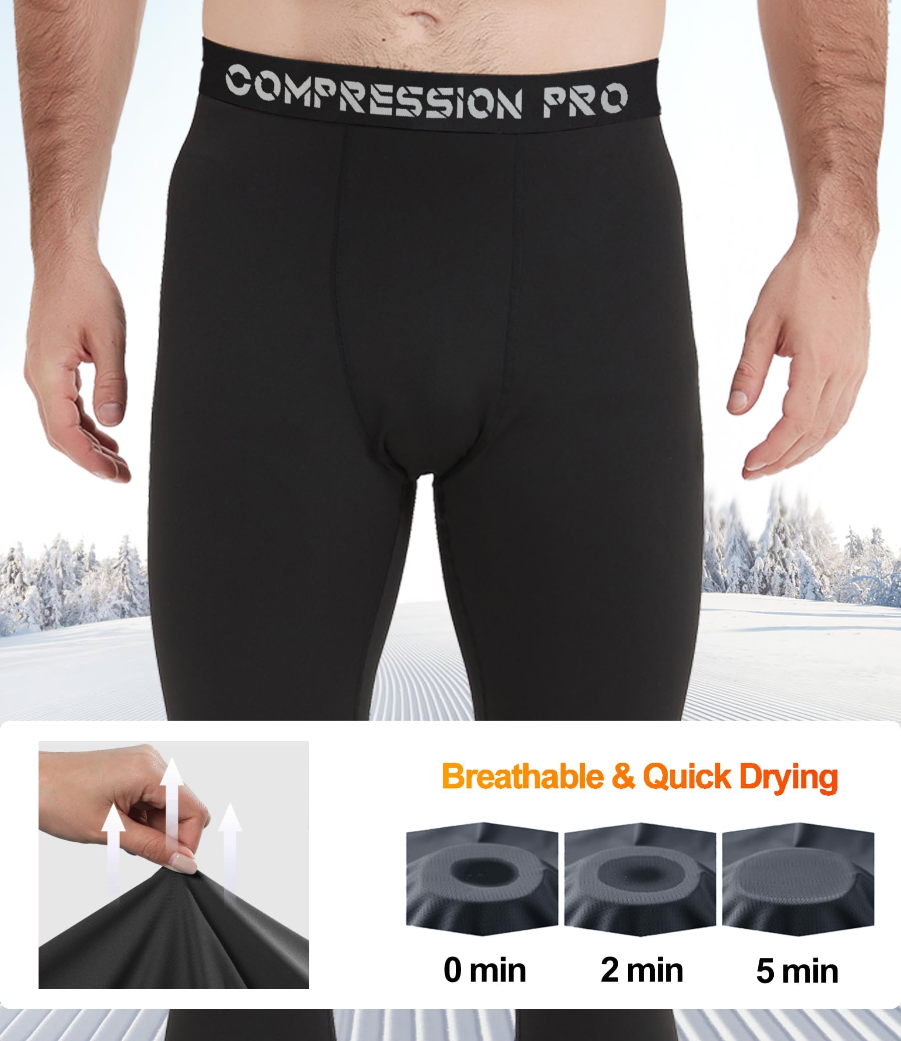 Dalavch Paquete de 4 pantalones de compresión térmicos para hombre, leggings térmicos con forro polar para clima frío, deportes, atletismo, invierno, capa base