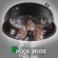 Vista 4 de VINGLI Parrilla de carbón de 18 pulgadas con ahumador de barbacoa multicapa, parrilla redonda resistente, ahumador vertical con termómetro