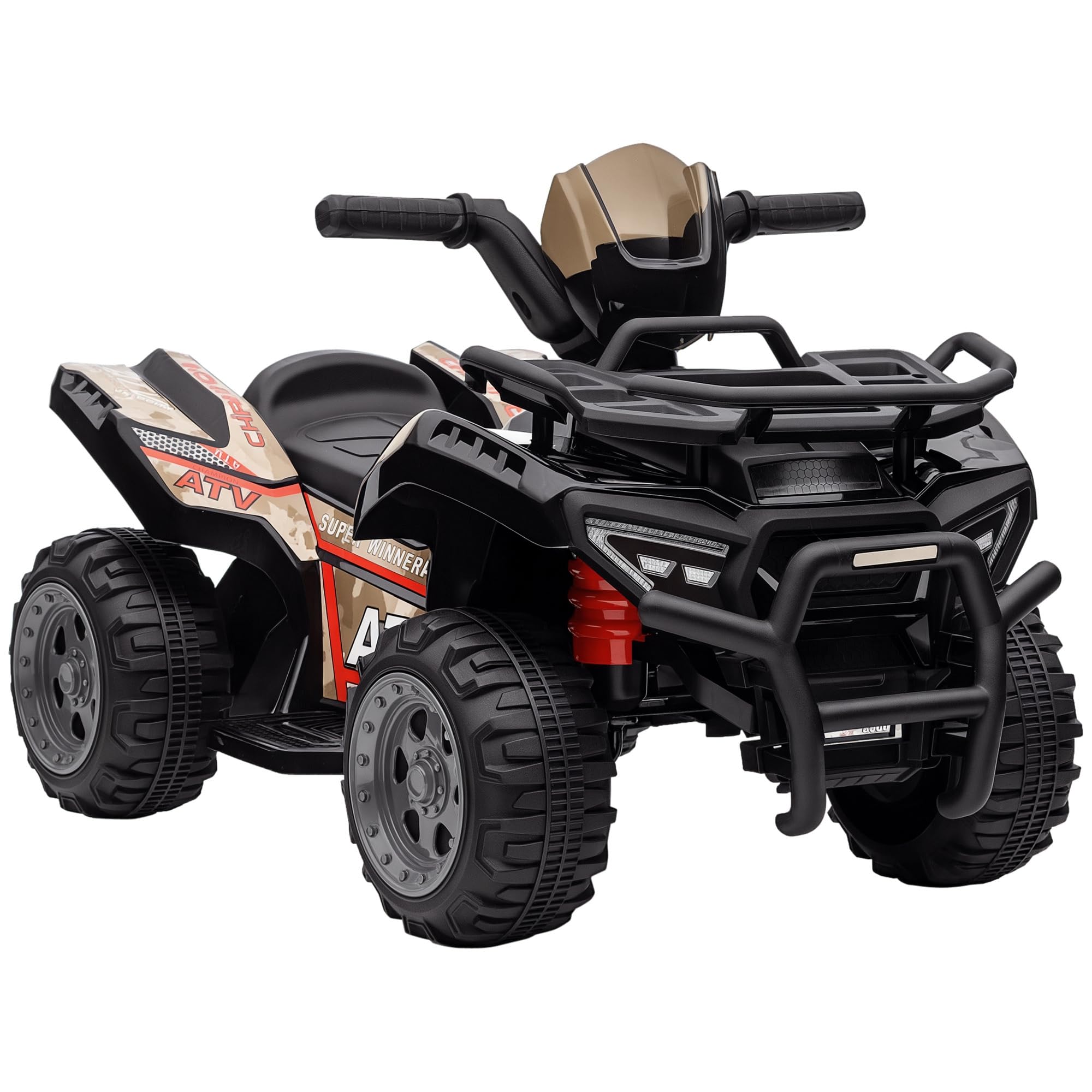 HOMCOM 6V Kids Electric Ride on Car Toddlers Quad Bike All Terrain Vehicle Toy With Music for 18-36 months Black
