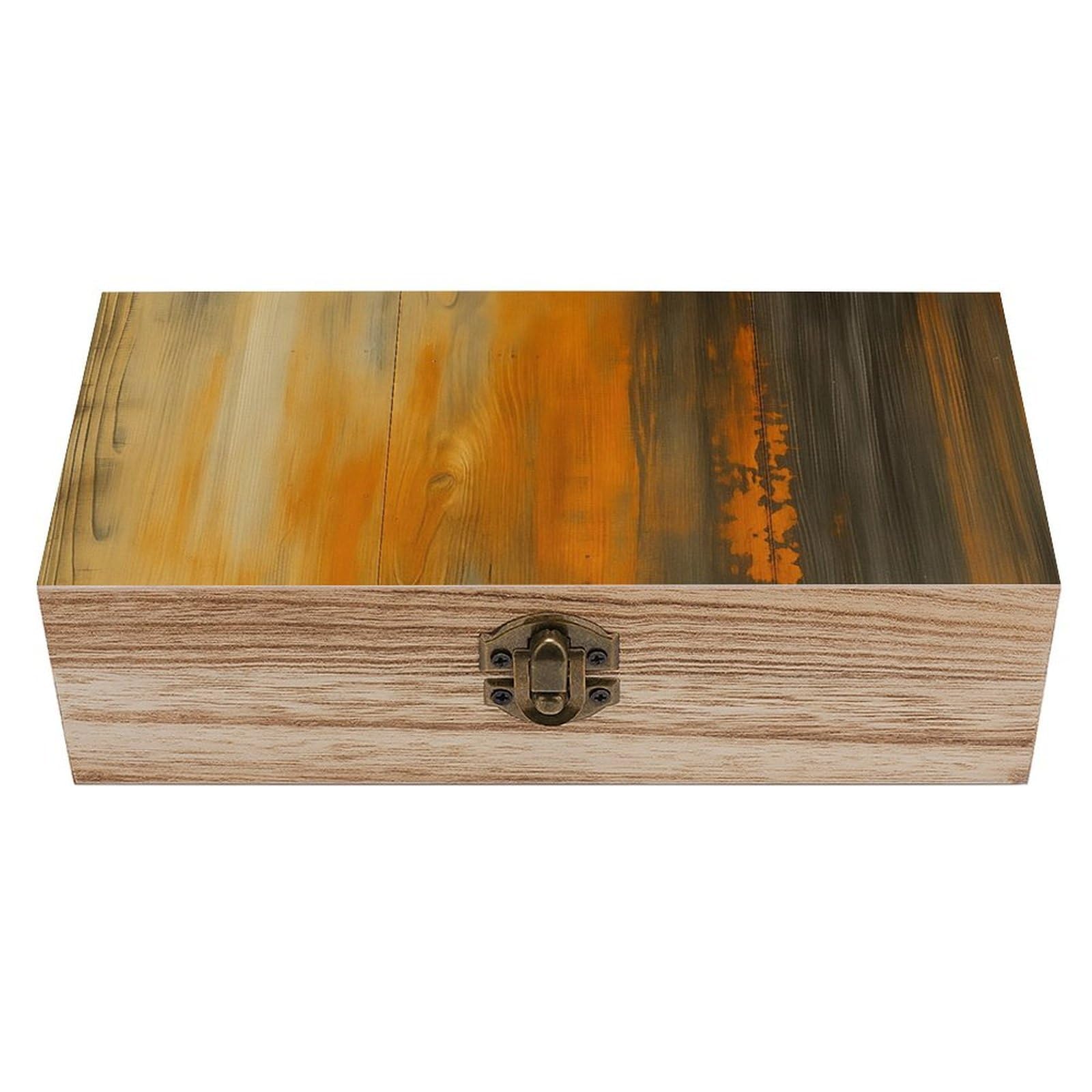 SMAZDFXX Brown Wooden Wooden Storage Box Multipurpose Decorative Box for Jewelry Photo Home Decor