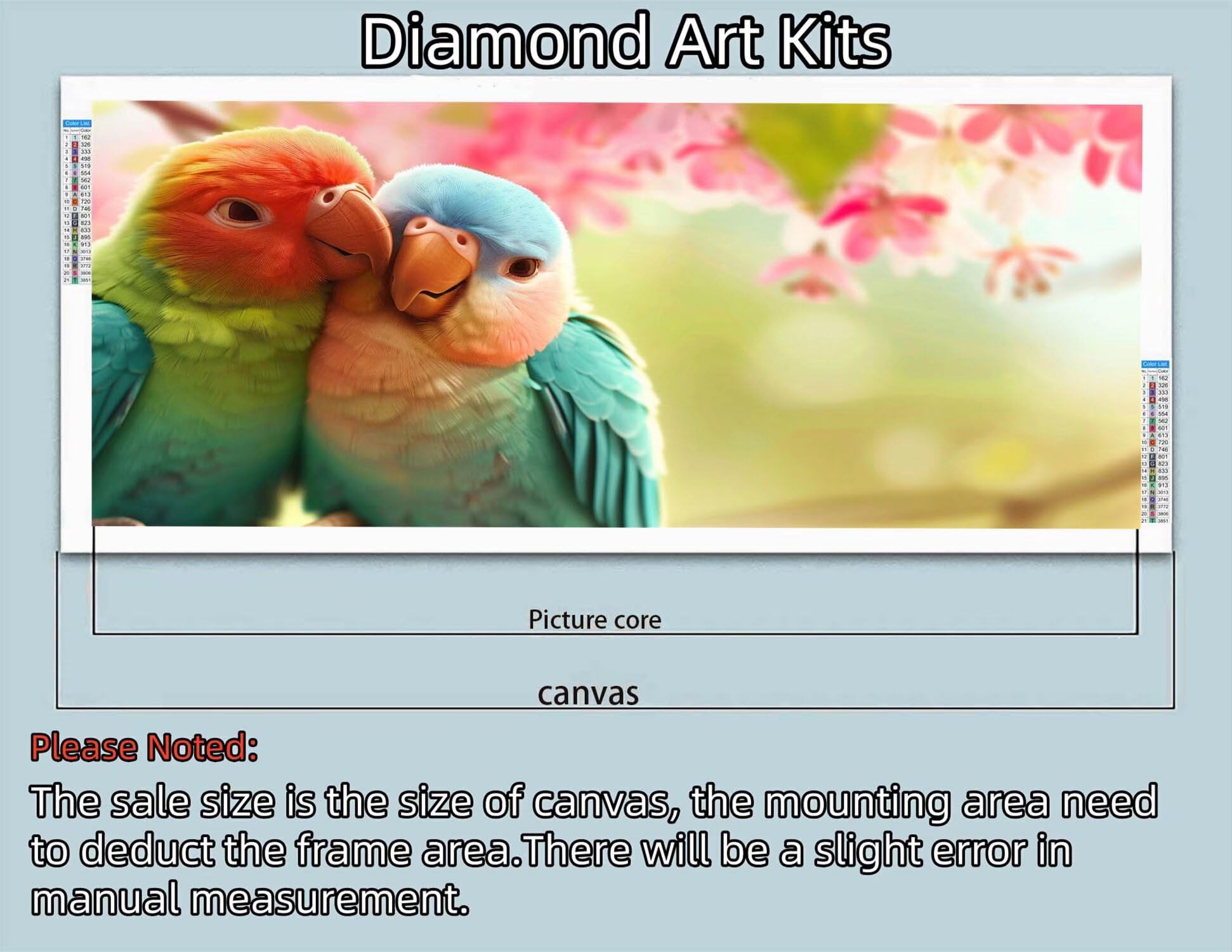 Diamond Painting Amar, DIY Pintura Diamantes Loro Diamond Painting Adultos, Cuadros Diamantes 5D Dibujos con Diamantes Bordado Punto De Cruz Kits, Decoración Hogar, Regalos para Mujer 100x200cm Y2-605