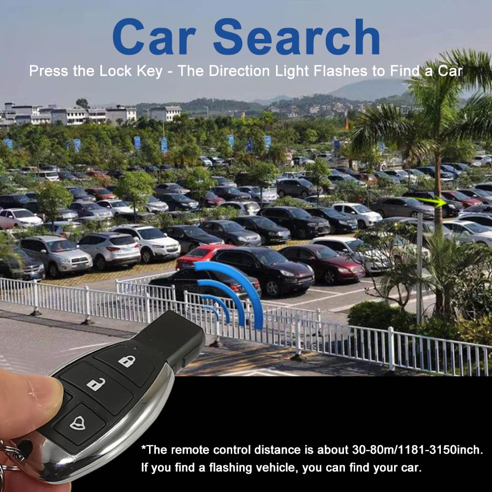 Riloer Anti-Theft Door Lock with Remote Controllers, Vehicle Keyless Entry System Alarm System, Universal 12V Car Remote Central Kit Anti-Theft Door Lock with Remote Controllers for 12V