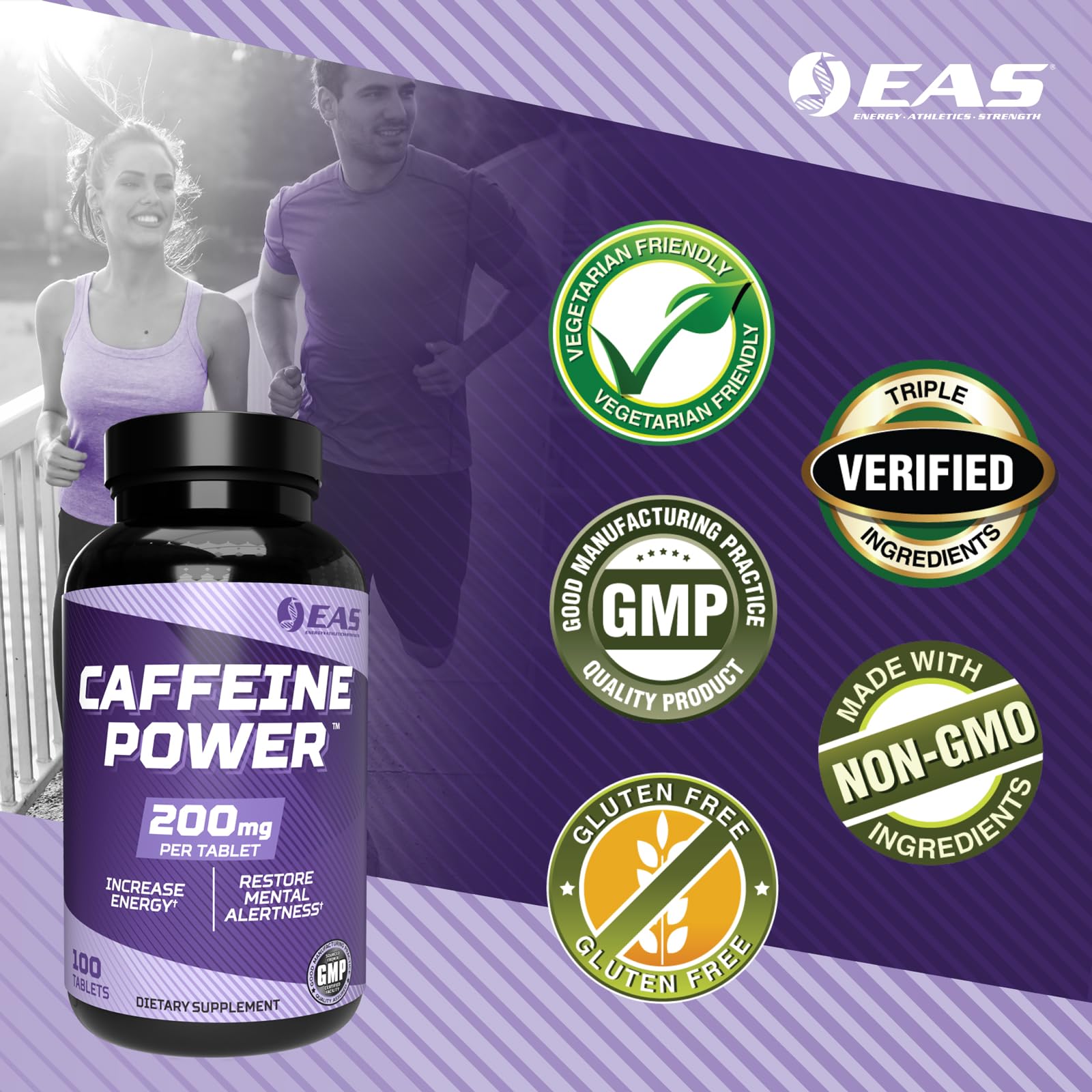 EAS Caffeine Power 200mg, Supports Energy, 100 Tablets — Amazon image 4