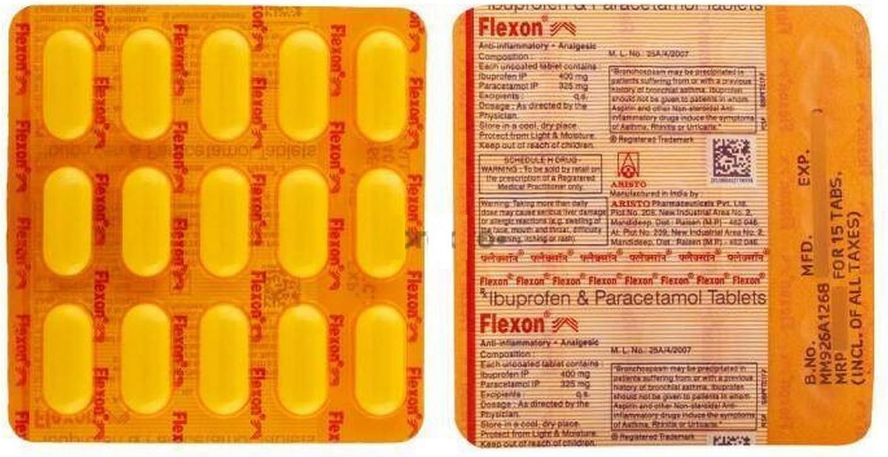 Flexon - Strip of 15 Tablets