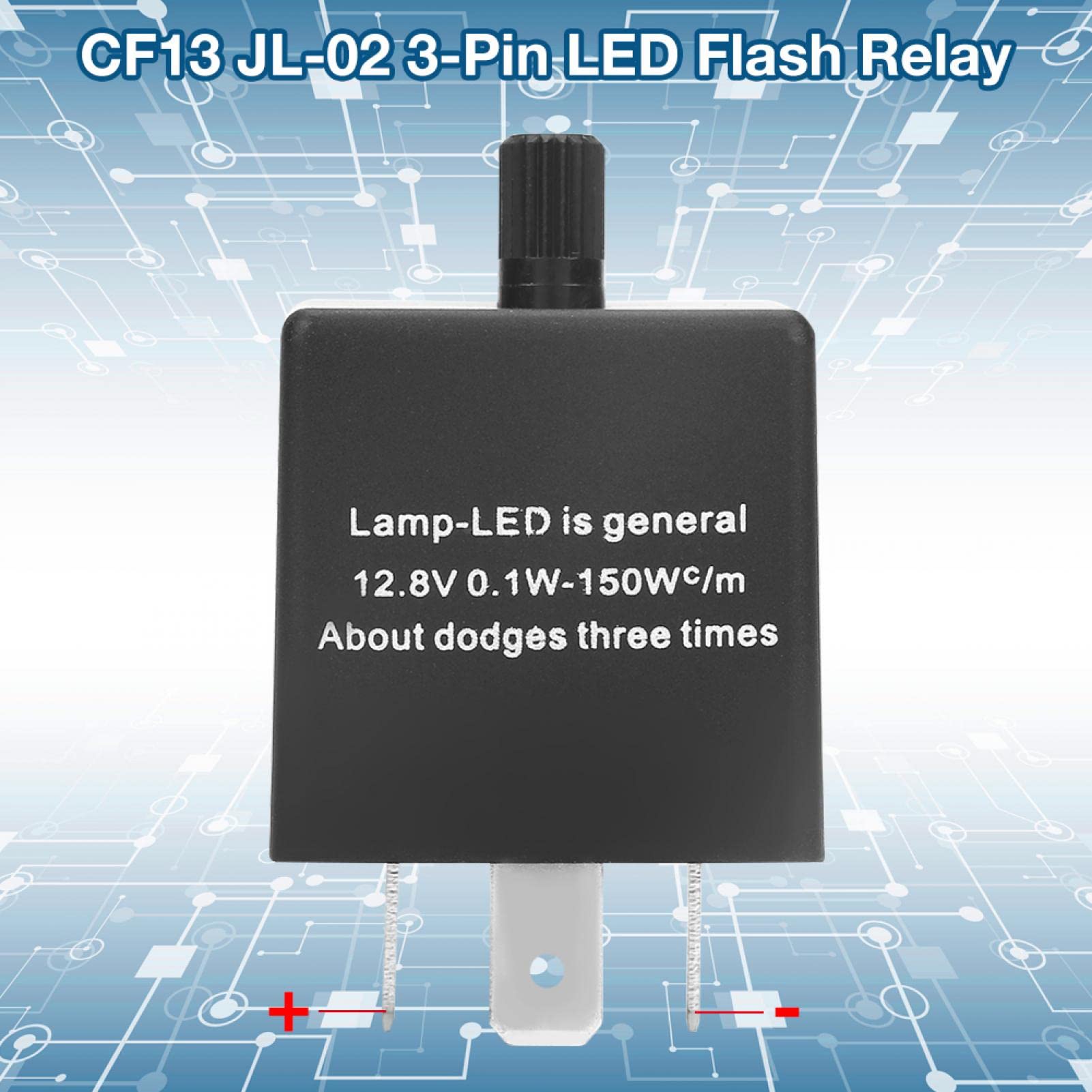 Relè Lampeggiatore Universale A LED 12V Modello CF13 - 3 Poli, 0,02-20A, Carico Indipendente Per Veicoli Asiatici (Piedinatura BLE)