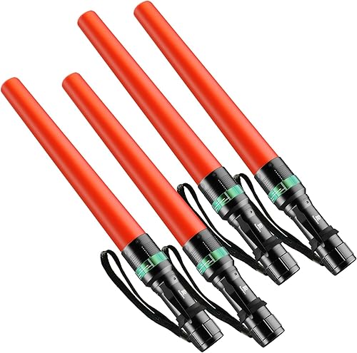 Miniatura 7 de Paquete de 2 varitas de tráfico, linterna LED de control de tráfico de 11 pulgadas, pequeñas varitas de seguridad naranjas, varita de control de