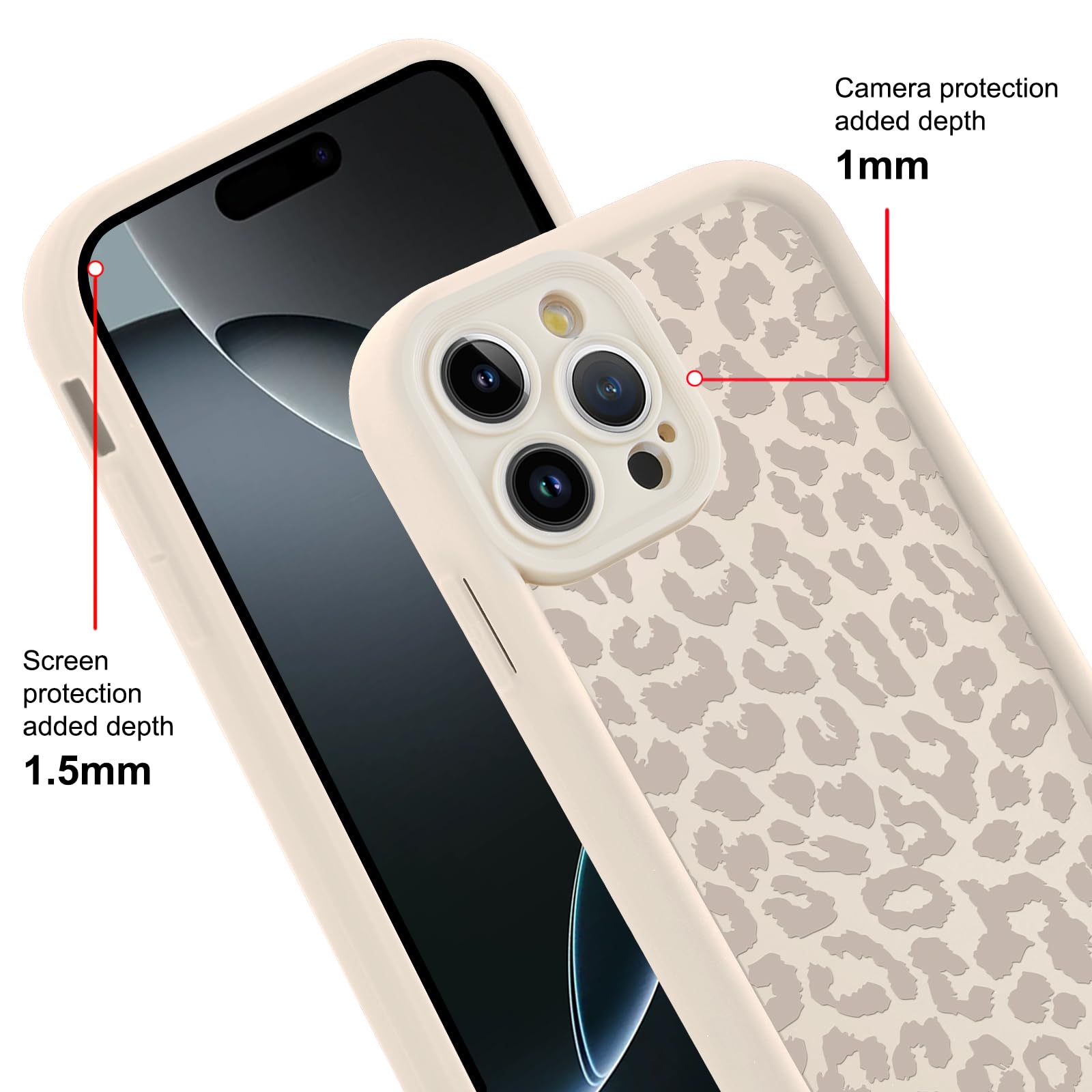 Bonita funda para iPhone 16 Pro de 6.3 pulgadas, diseño estético de leopardo negro, a prueba de golpes, suave, delgada, de TPU, para mujeres y niñas
