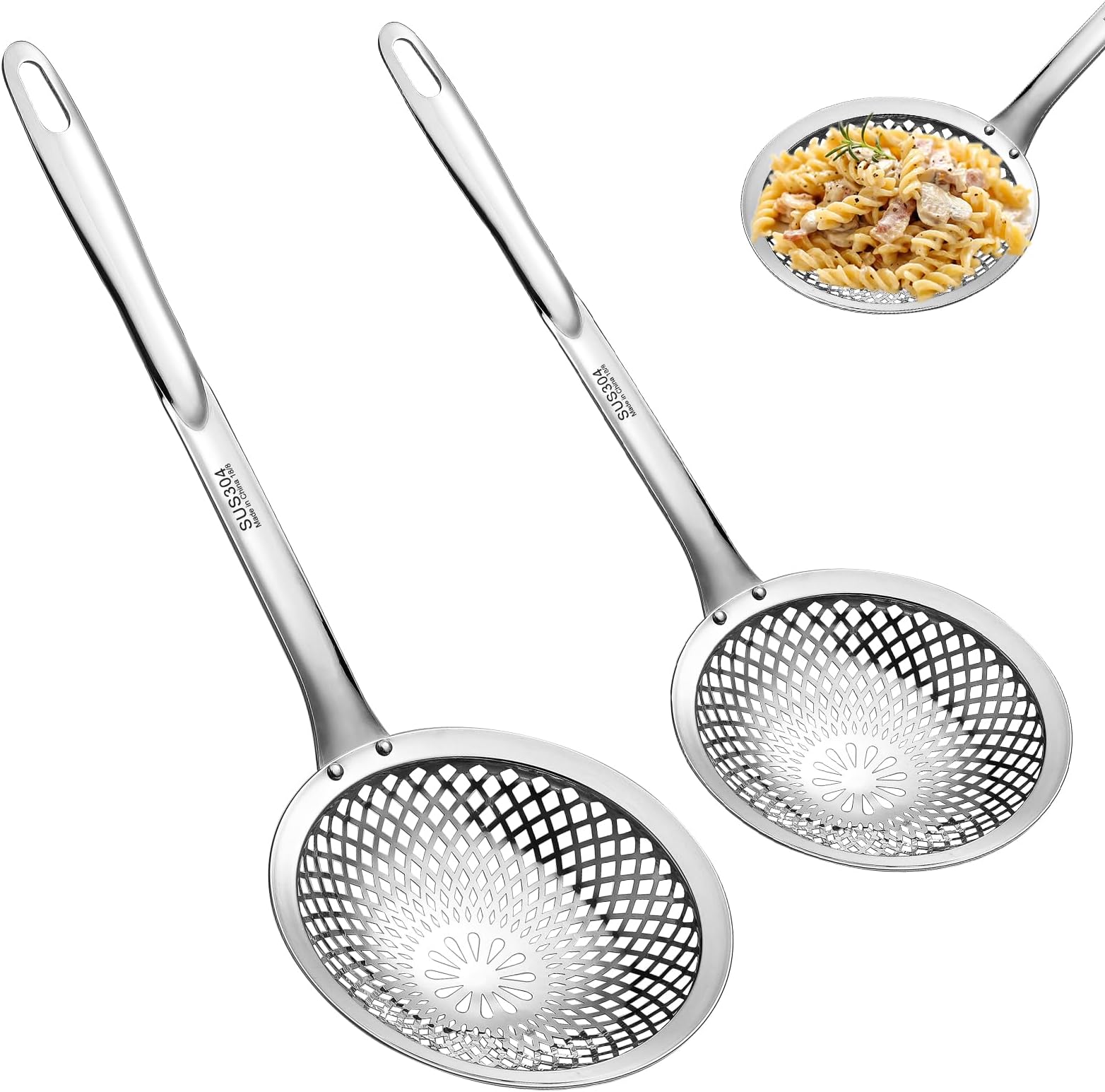 Skimmer Spoon, 304 Stainless Steel Strainer Spoons, Metal