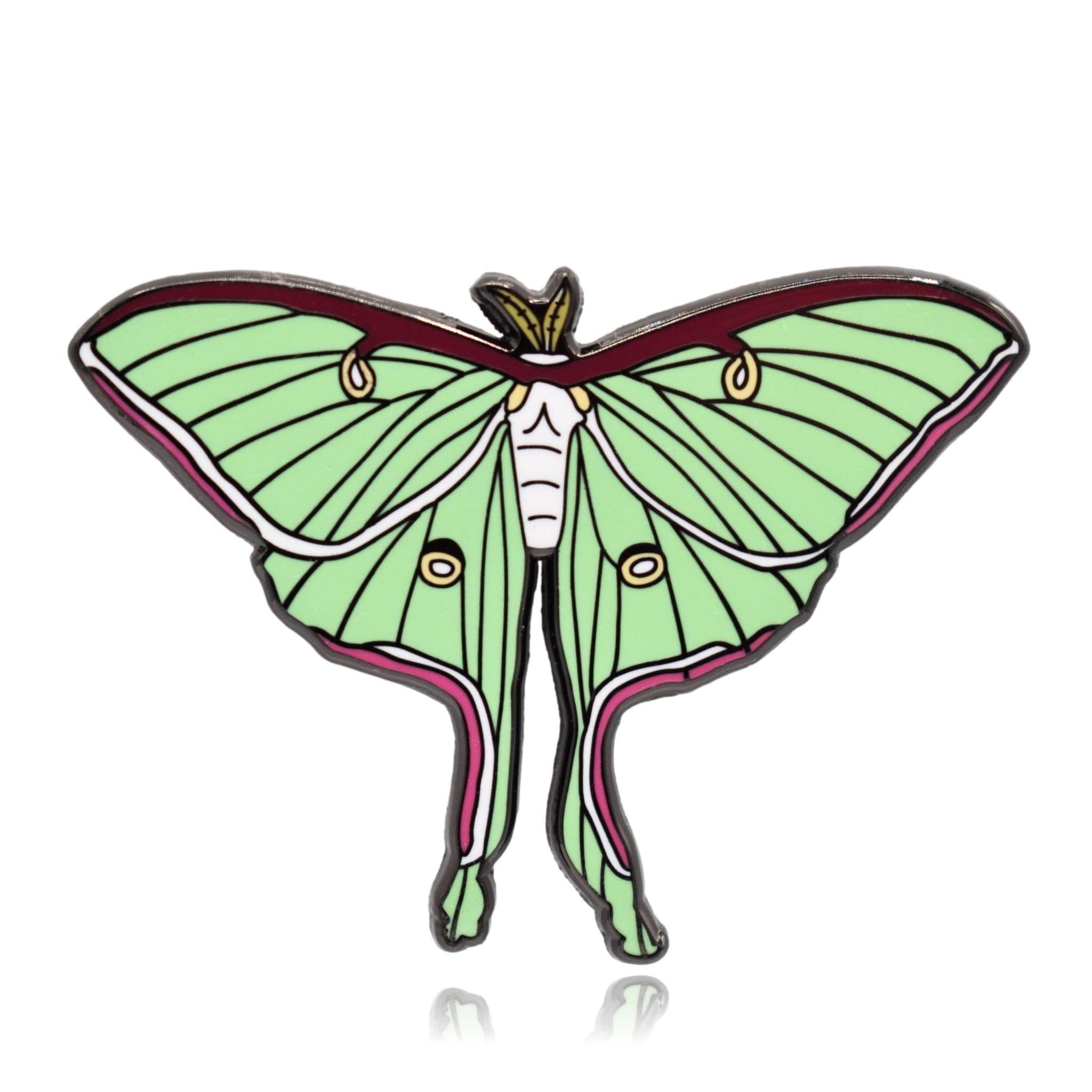 Broche Luna Moth en émail dur fer émail sans pierres grès