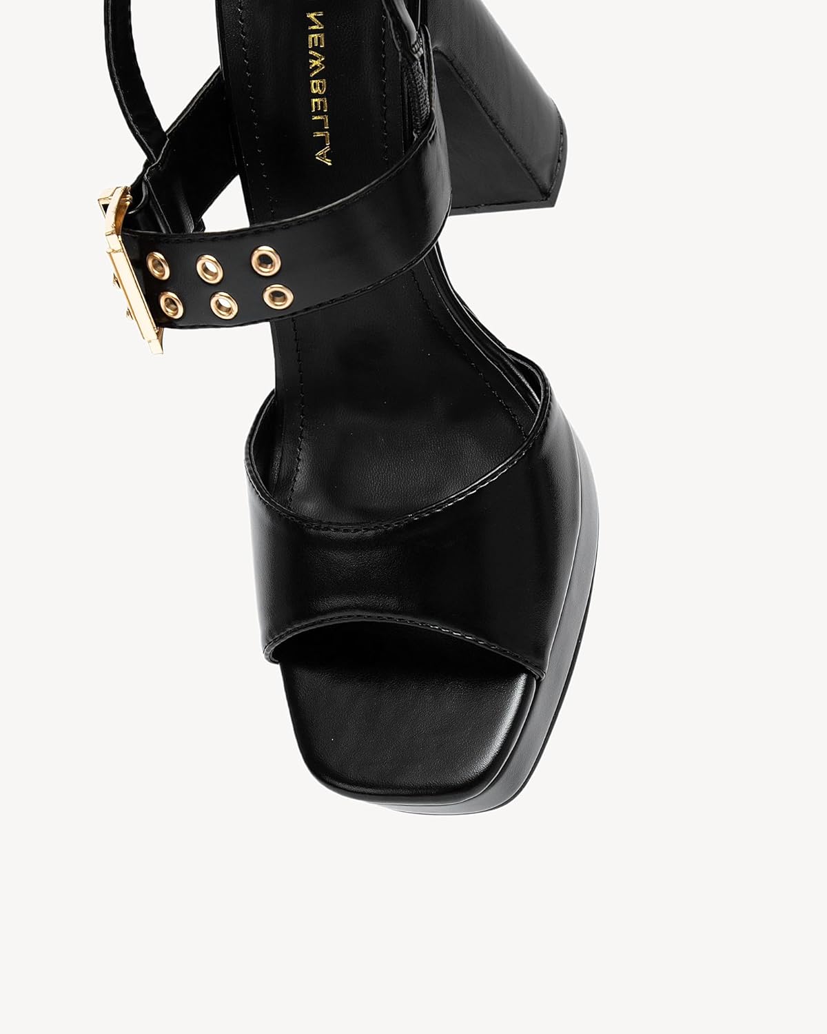 NEWBELLA Women's Platform Heeled Sandals - Open Toe Ankle Strap Slingback with Block Heel & Buckle, Summer Dress Shoes for Vacation & Evening - Image 2