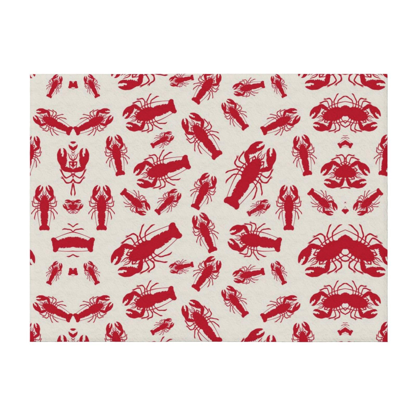 CHANGLEI Red Lobster Throw Blanket Flannel (240g) Blanket,Personalised Print Soft Warm Cozy Versatile Blanket For Bed Sofa