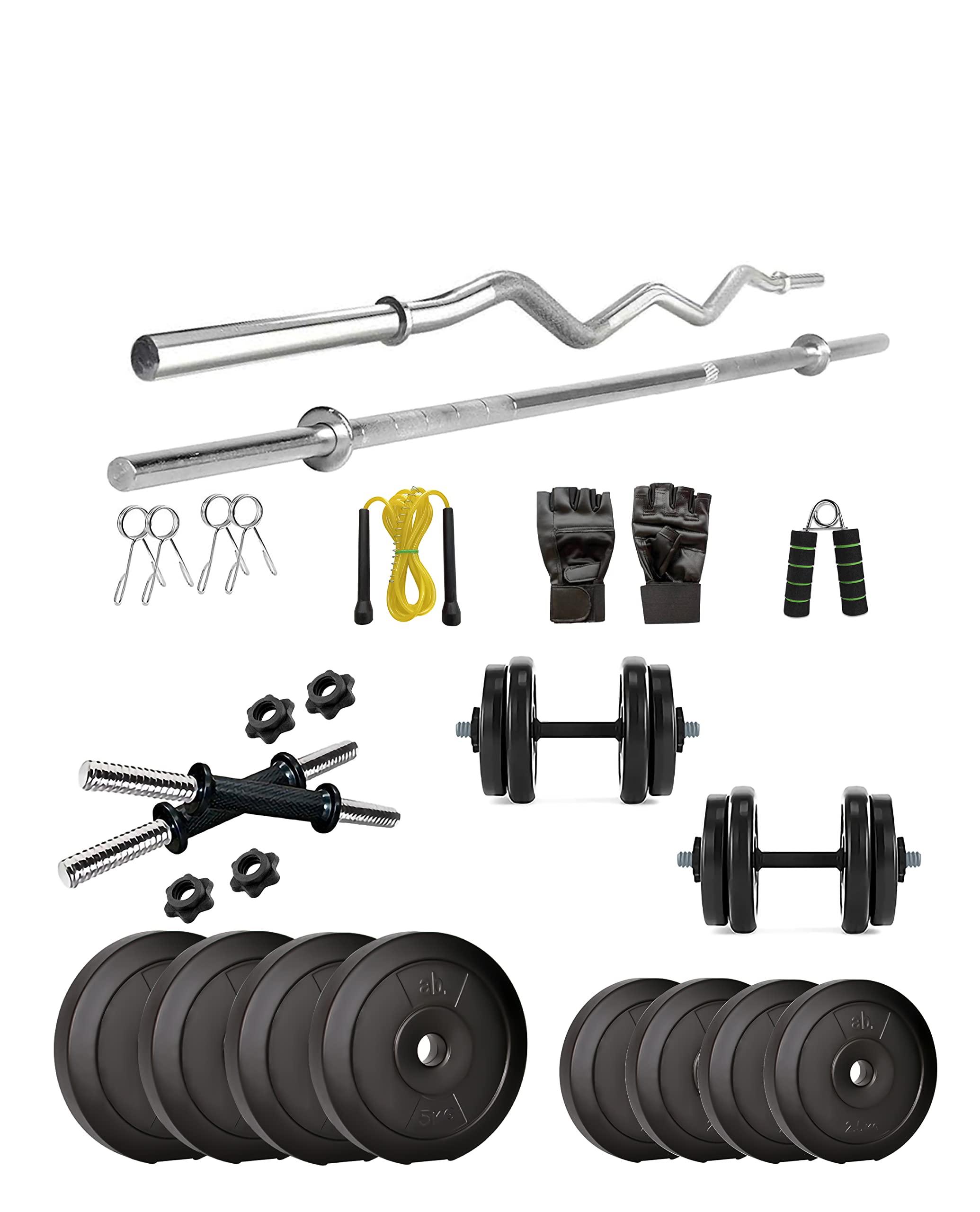anythingbasic. PVC 30 Kg Home Gym Set with One 3 Ft Curl + One 4 Ft Plain and One Pair Dumbbell Rods & Gym Accessories, Black (B09N79ZP37) Amazon Price History, Amazon Price Tracker