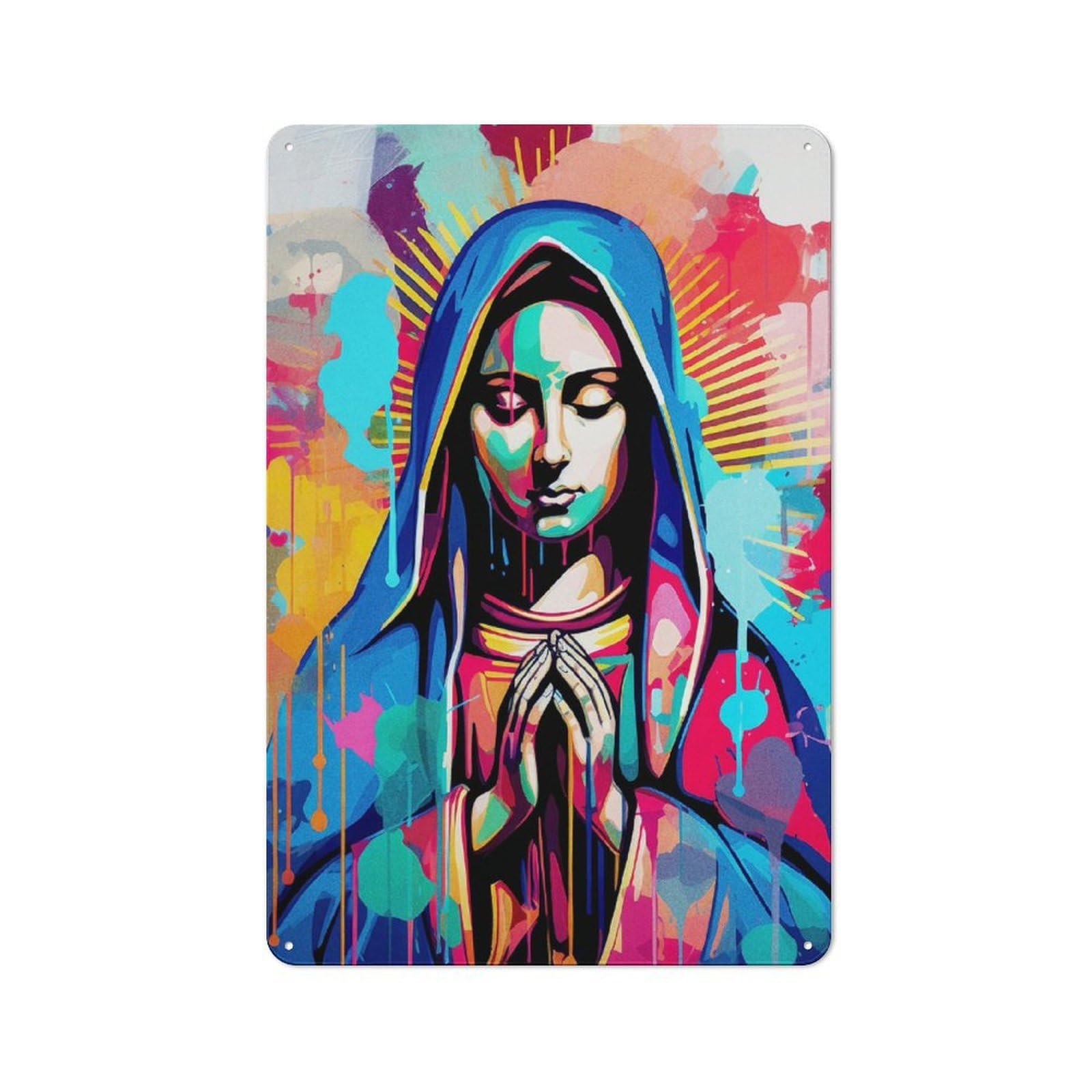 Junmoney Religion Vintage Tin Sign 30X20cm Featuring Porch Wall Decor For Patio Bar, Workshop, Shed Or Kitchen