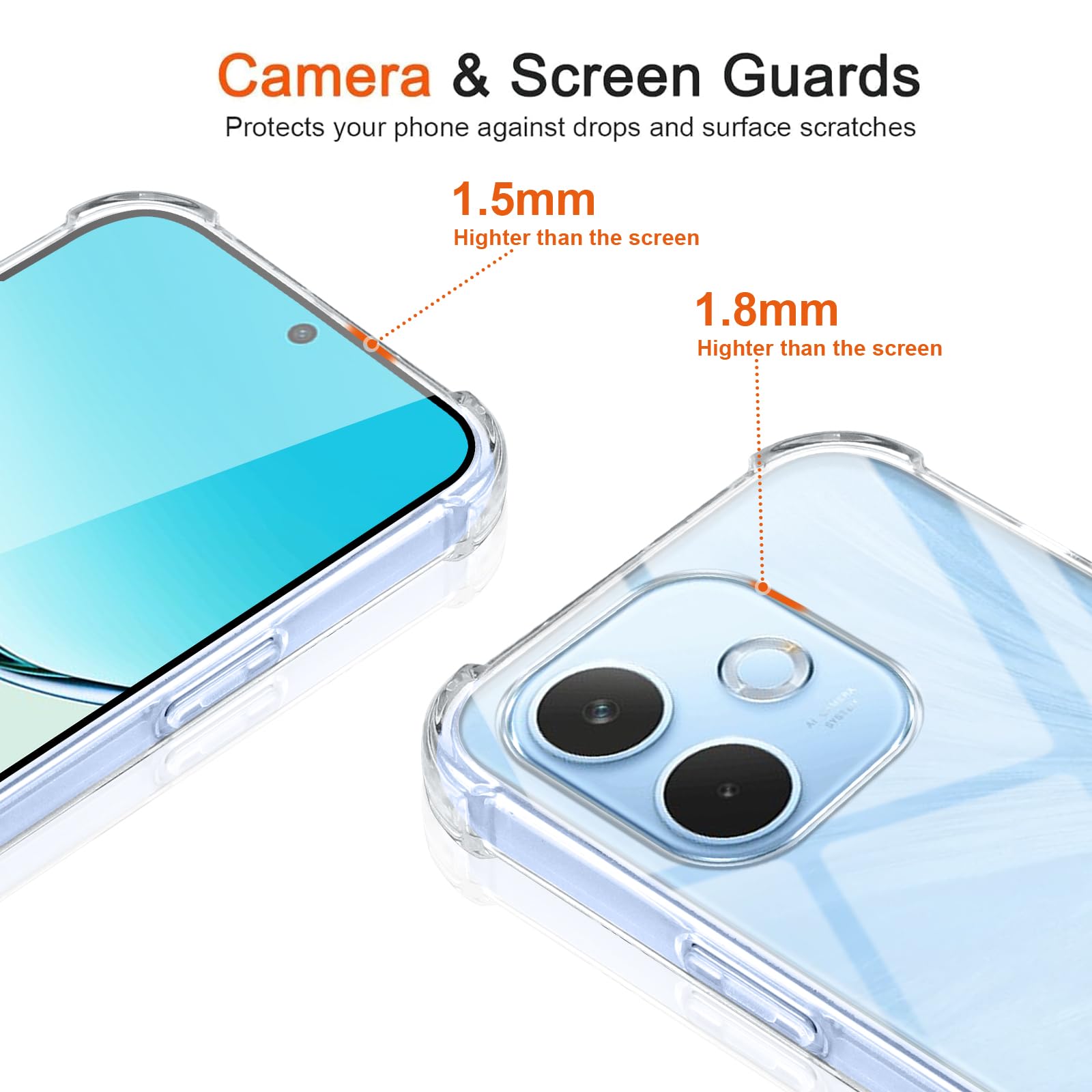 Cover Oppo A5 Pro 5G/4G Con Disegni Cuore - 3 Pezzi, Silicone Morbido TPU Antiurto Sottile