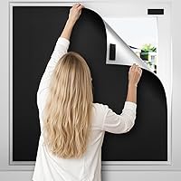 Vista 1 de Cortinas 100% opacas para dormitorio, 71" x 57" persianas opacas portátiles DIY con pestañas de gancho y bucle adhesivas, persianas opacas