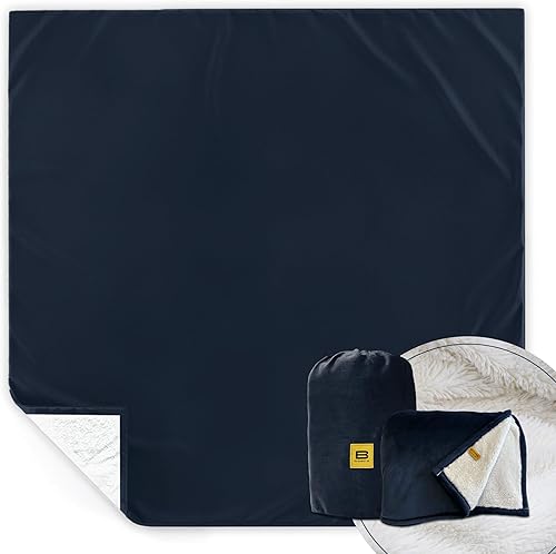 Miniatura 9 de Big Blanket Co Manta Sherpa Stretch a cuadros azules  Sumérgete en la mejor manta Sherpa  Manta de 10 x 10 pies  Manta enorme perfecta para toda la