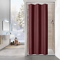 Vista 62 de MitoVilla - Cortina de ducha de tela de nido de abeja burdeos, cortinas de ducha con textura de nido de abeja modernas para decoración de lujo