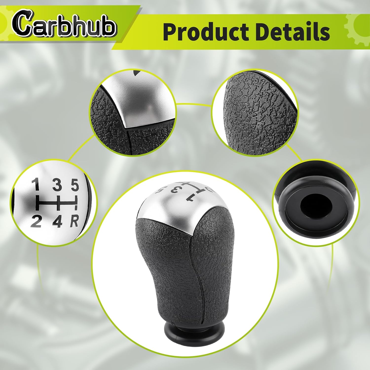 Carbhub 8R3Z-7277-AA Manual Transmission Shifter Boot Cover and 5 Speed Gear Shift Knob Compatible with Ford Mustang 2005 2006 2007 2008 2009 Replace 5R3Z-7213-BAA, 7R3Z-7277-AD, 6R3Z-7277-AA